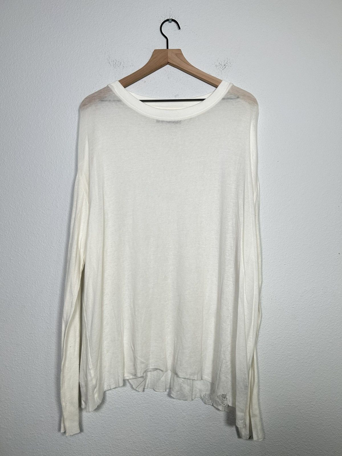 Distressed Sheer Knit Long Sleeve