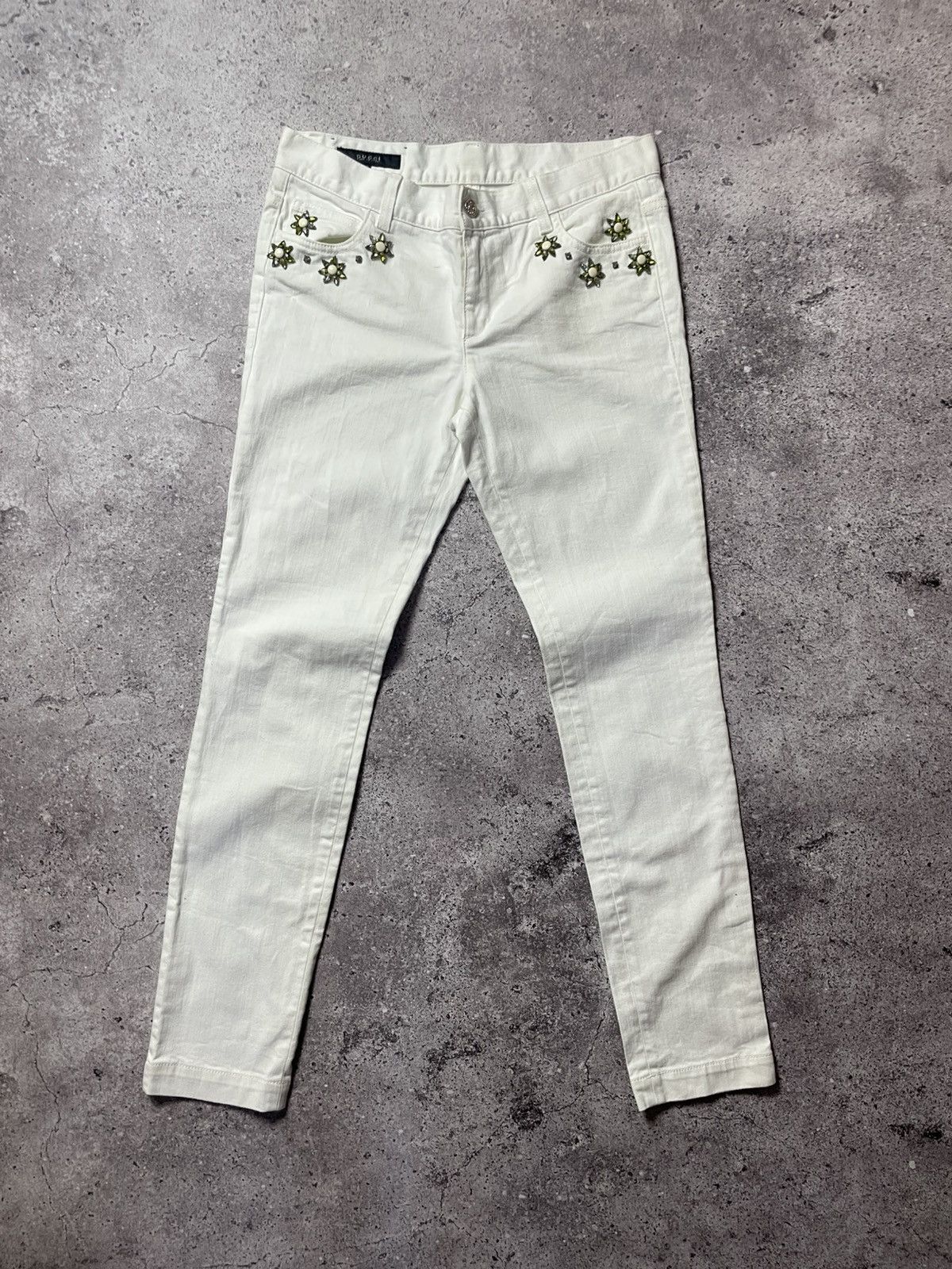 Gucci Gucci floral crystal-embellished skinny pants Size 27" / US 4 / IT 40 - 1 Thumbnail