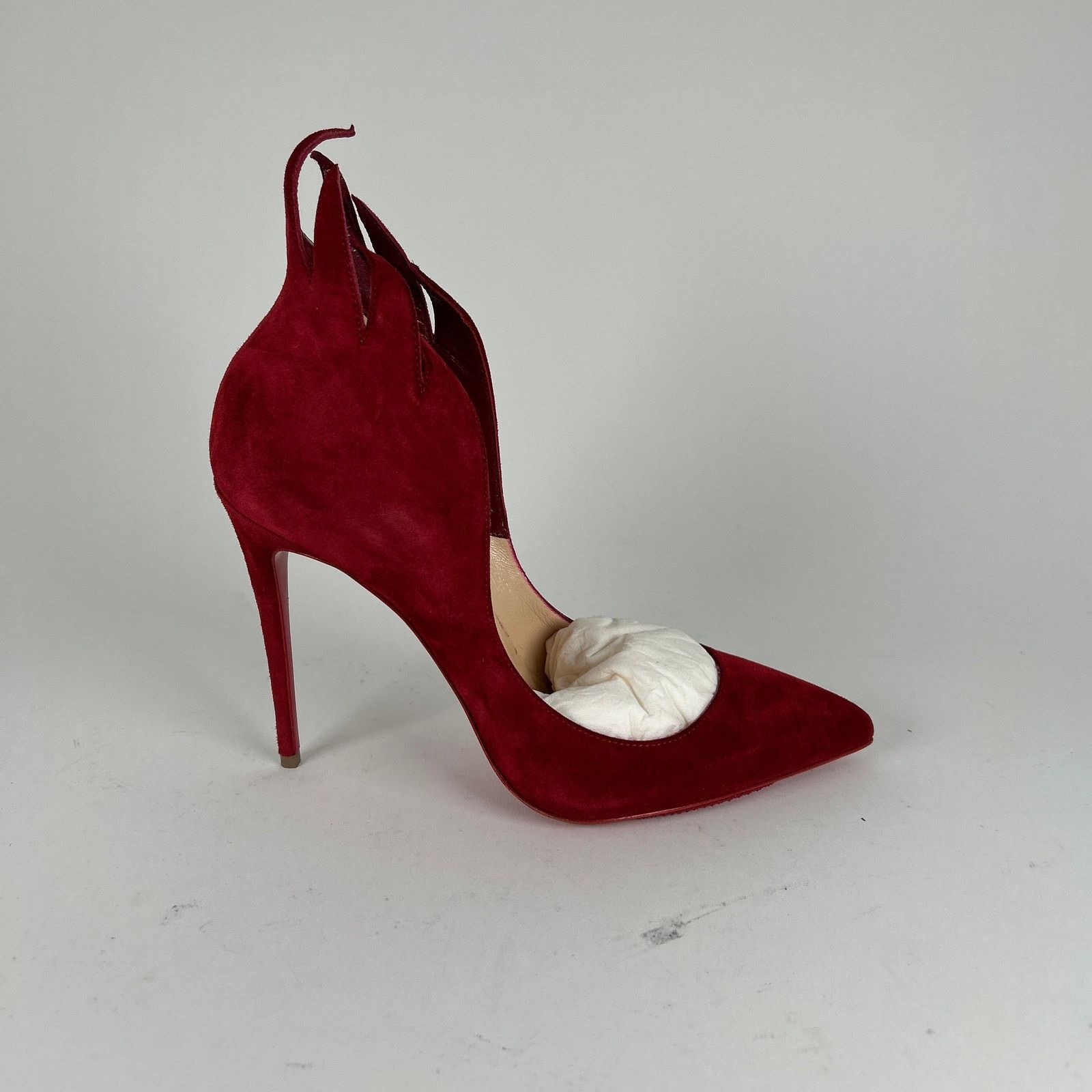Christian Louboutin Christian Louboutin Red Velour 'Victorina' Heels Size 39 Size US 9 / IT 39 - 1 Thumbnail