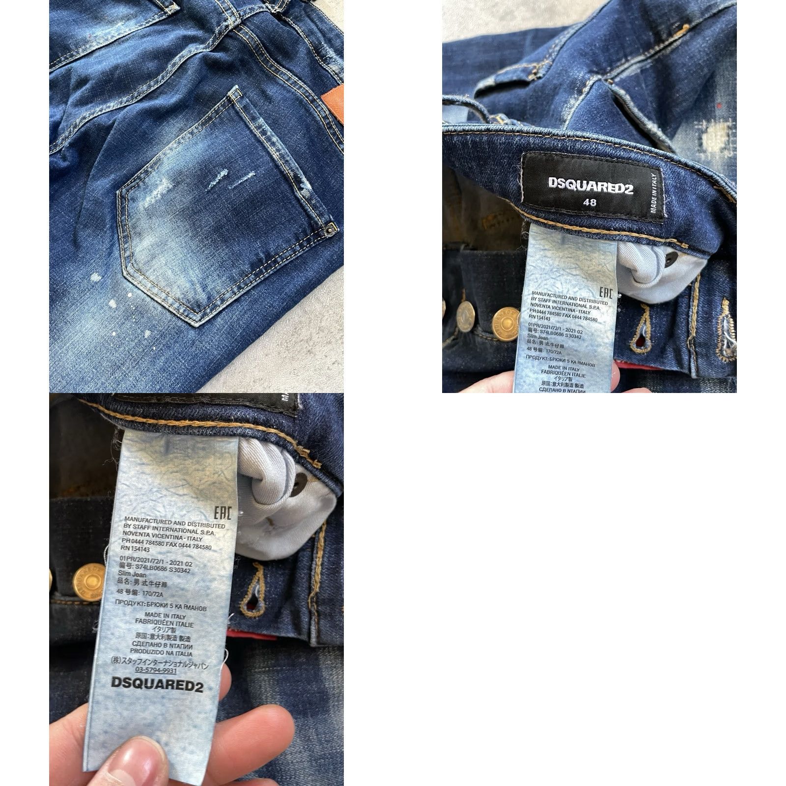 Dsquared2 Dsquared2 Slim Jeans Distressed Paint Denim Jeans Made In Italy Size 48 Mens Slim Blue City Biker 90s? Size US 32 / EU 48 - 10 Thumbnail