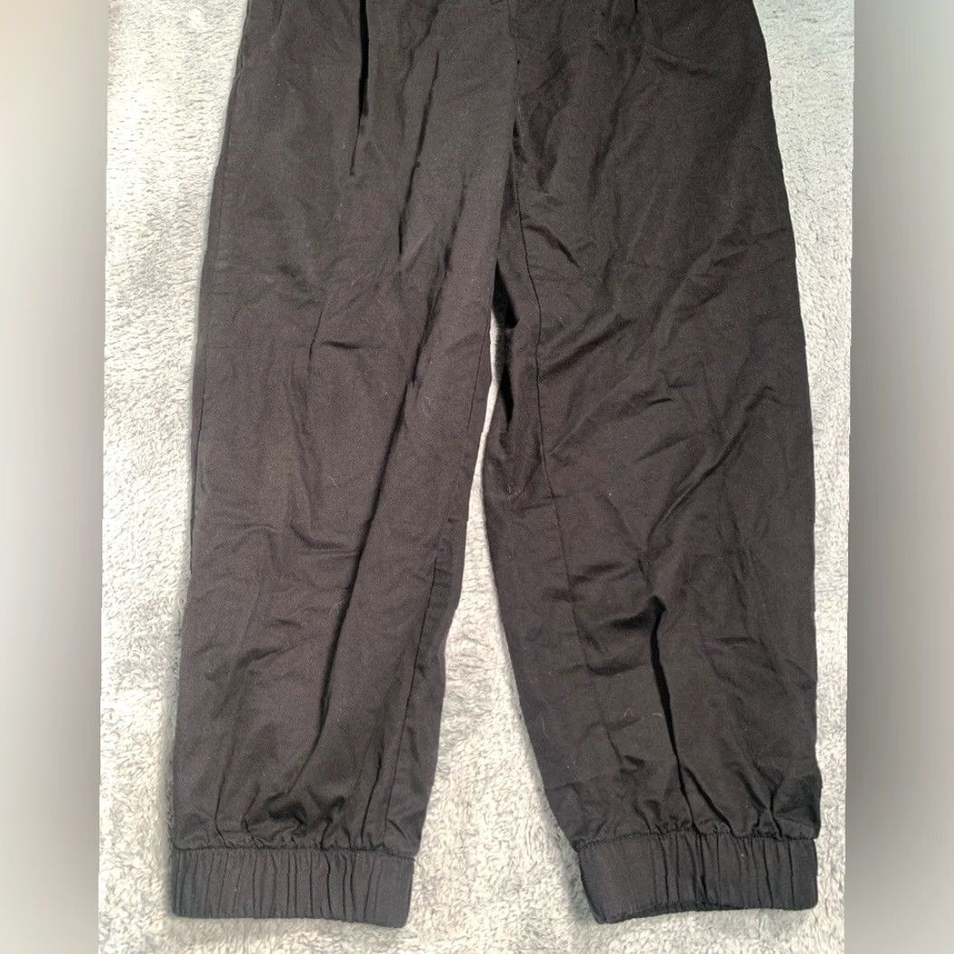 Vintage HALARA Black Cotton Pants Medium Regular Women Ankle Style M Black Size 32" / US 10 / IT 46 - 2 Thumbnail