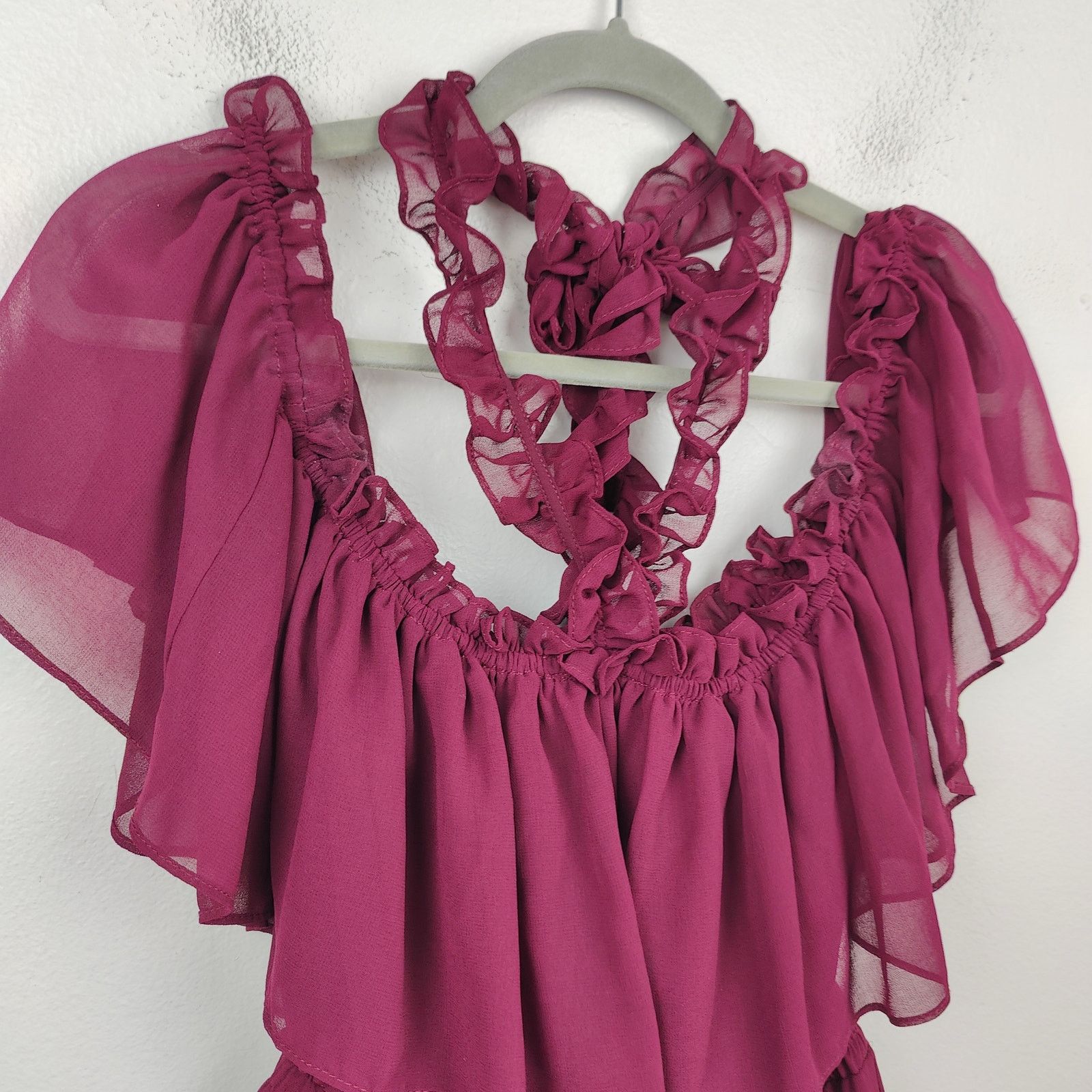 MISA Los Angeles Misa Dress Womens Medium Melos Ruffle Mini Off-the-Shoulder Size M / US 6-8 / IT 42-44 - 2 Thumbnail