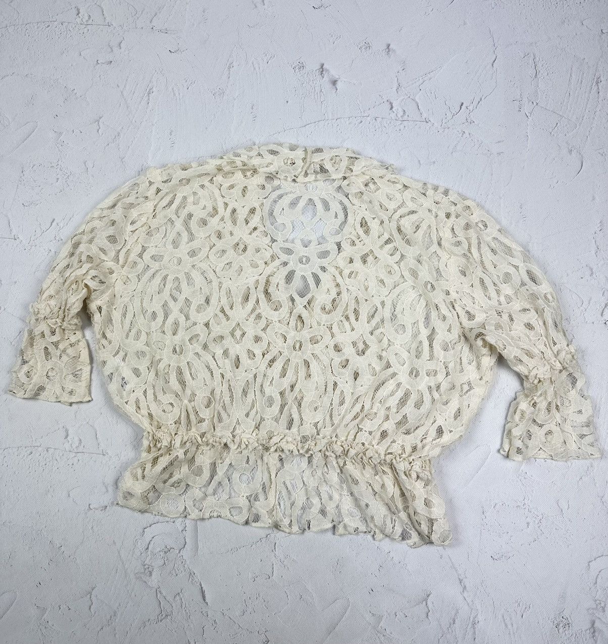 Japanese Brand × Vintage Vintage Mesh Relaxed Crop Blouse Size L / US 10 / IT 46 - 5 Thumbnail