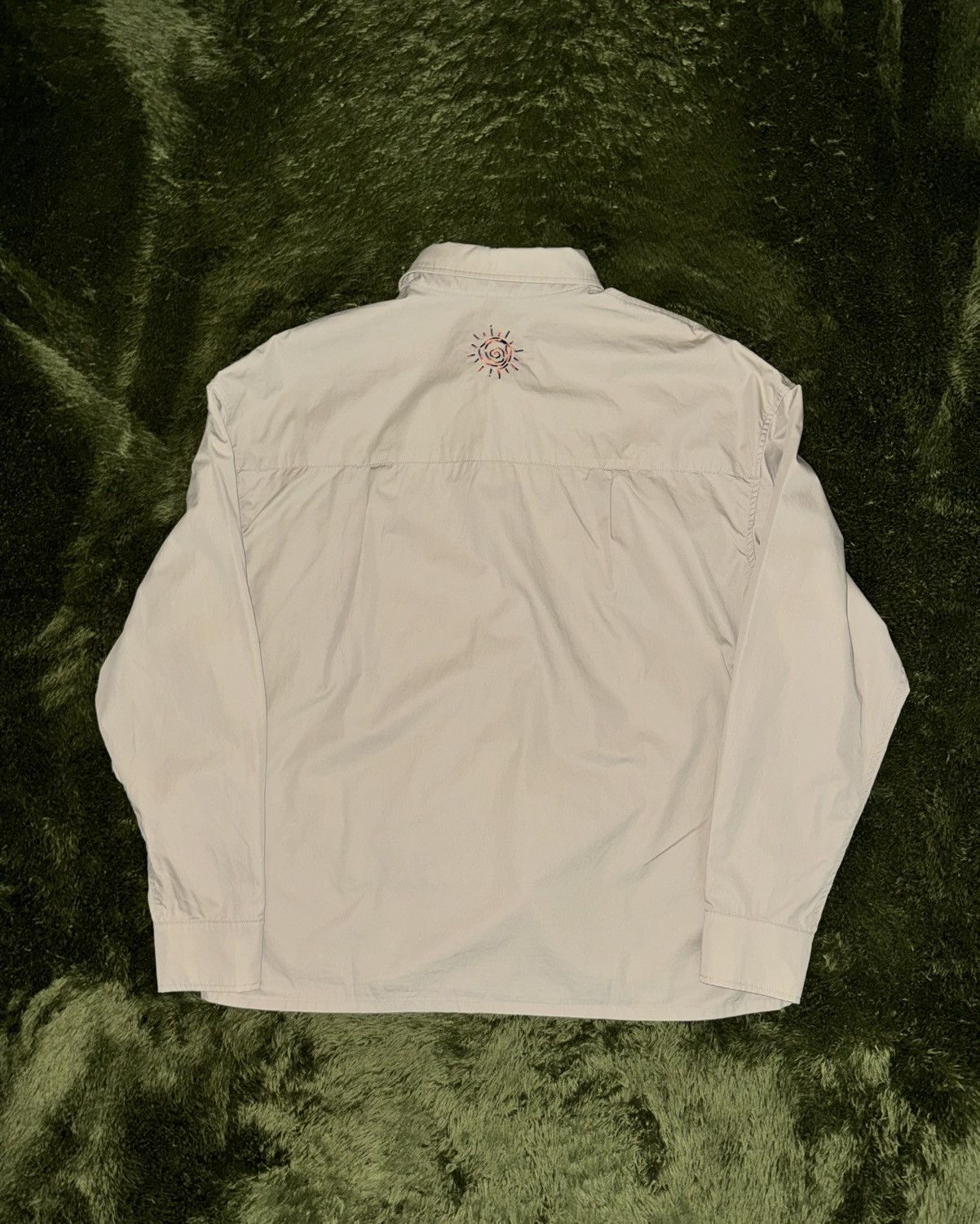 Japanese Brand [L] BIRTHDAYSUIT relaxed Embroidery Doodle Logo Shirt Beige Size US L / EU 52-54 / 3 - 8 Thumbnail
