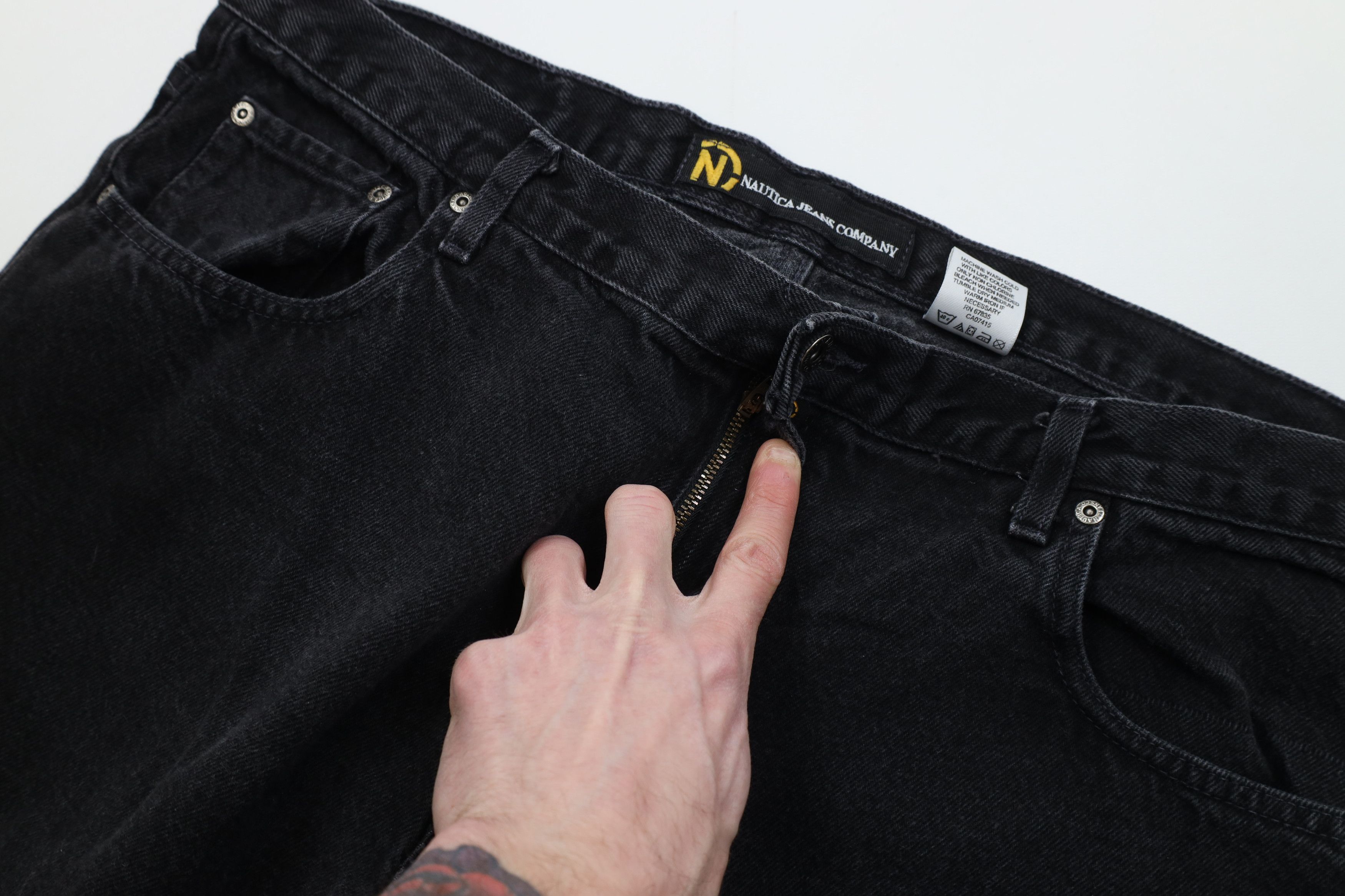 Nautica Vintage 90s Nautica Baggy Fit Wide Leg Denim Jeans Black Size US 42 / EU 58 - 8 Thumbnail