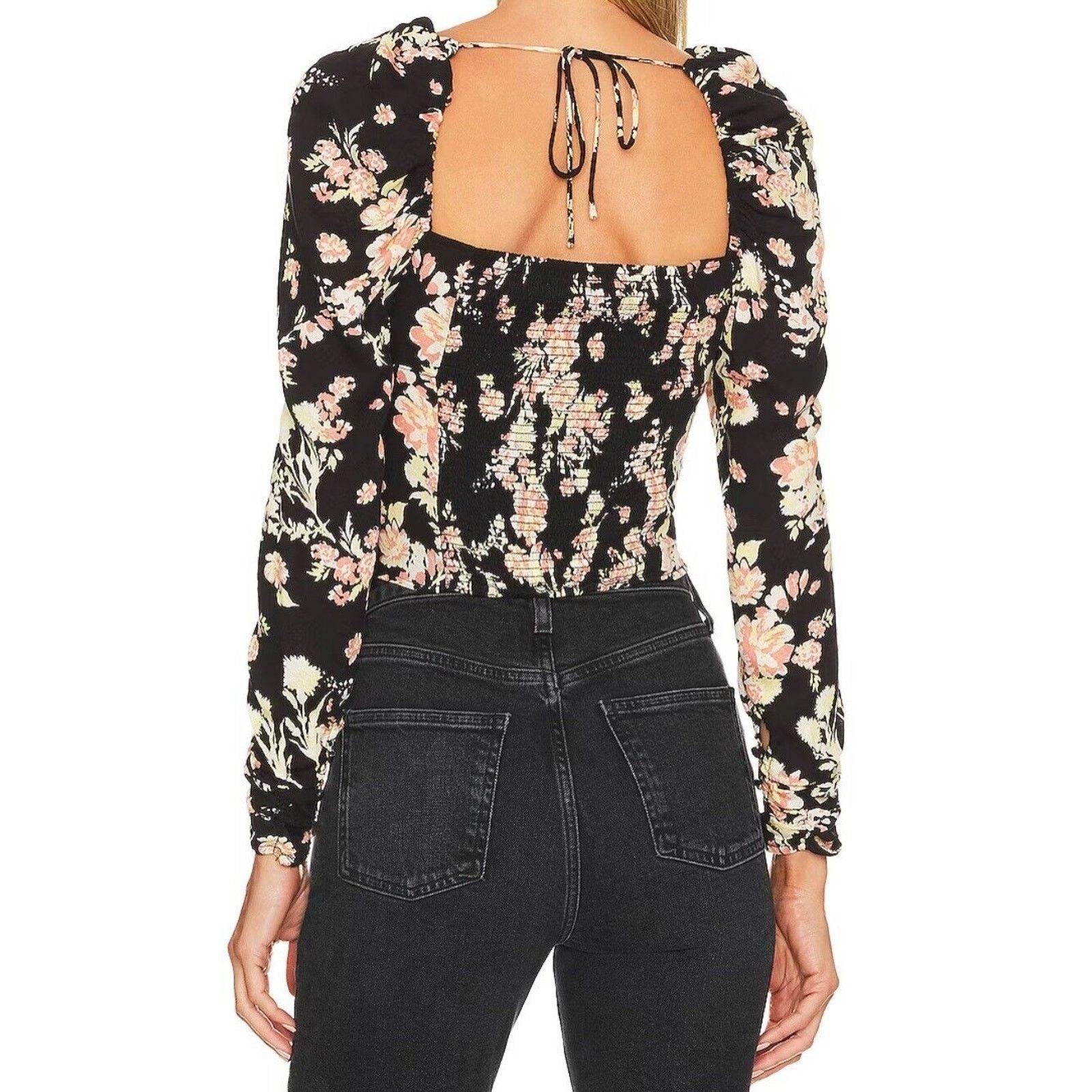 Free People Free People Hilary Floral Square Neck Smocked Top New XS Size XS / US 0-2 / IT 36-38 - 2 Thumbnail