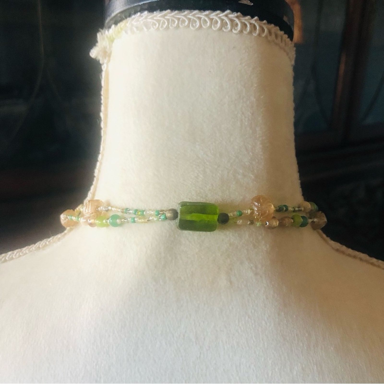 Vintage Vintage natural tones mixed glass bead long length necklace Size ONE SIZE - 4 Thumbnail