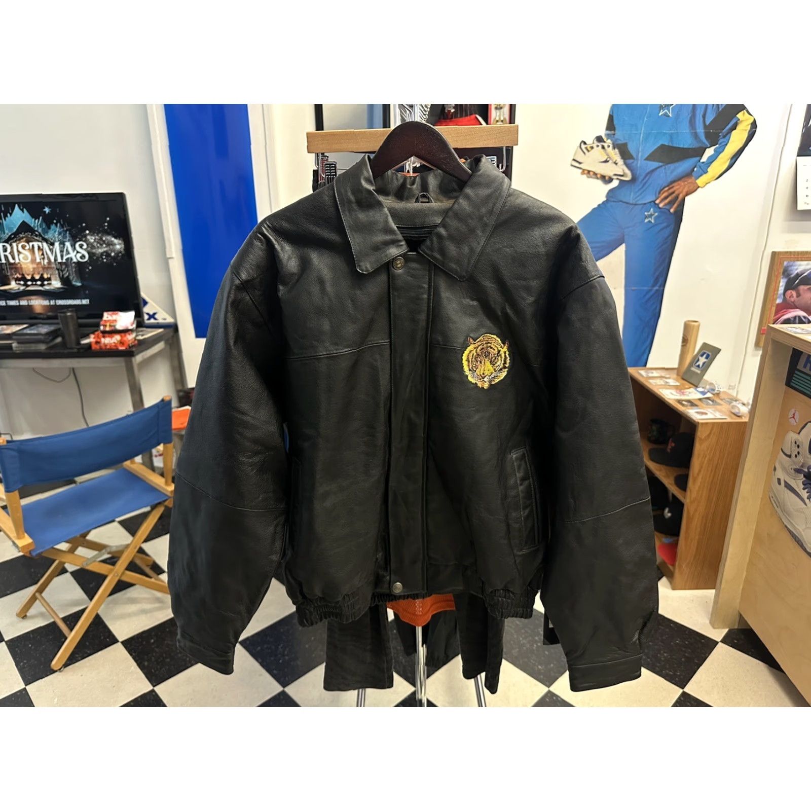 Vintage VINTAGE oscar piel Bengal tiger leather jacket Mens Medium NWT deadstock Black Zip Bomber Size US M / EU 48-50 / 2 - 5 Thumbnail