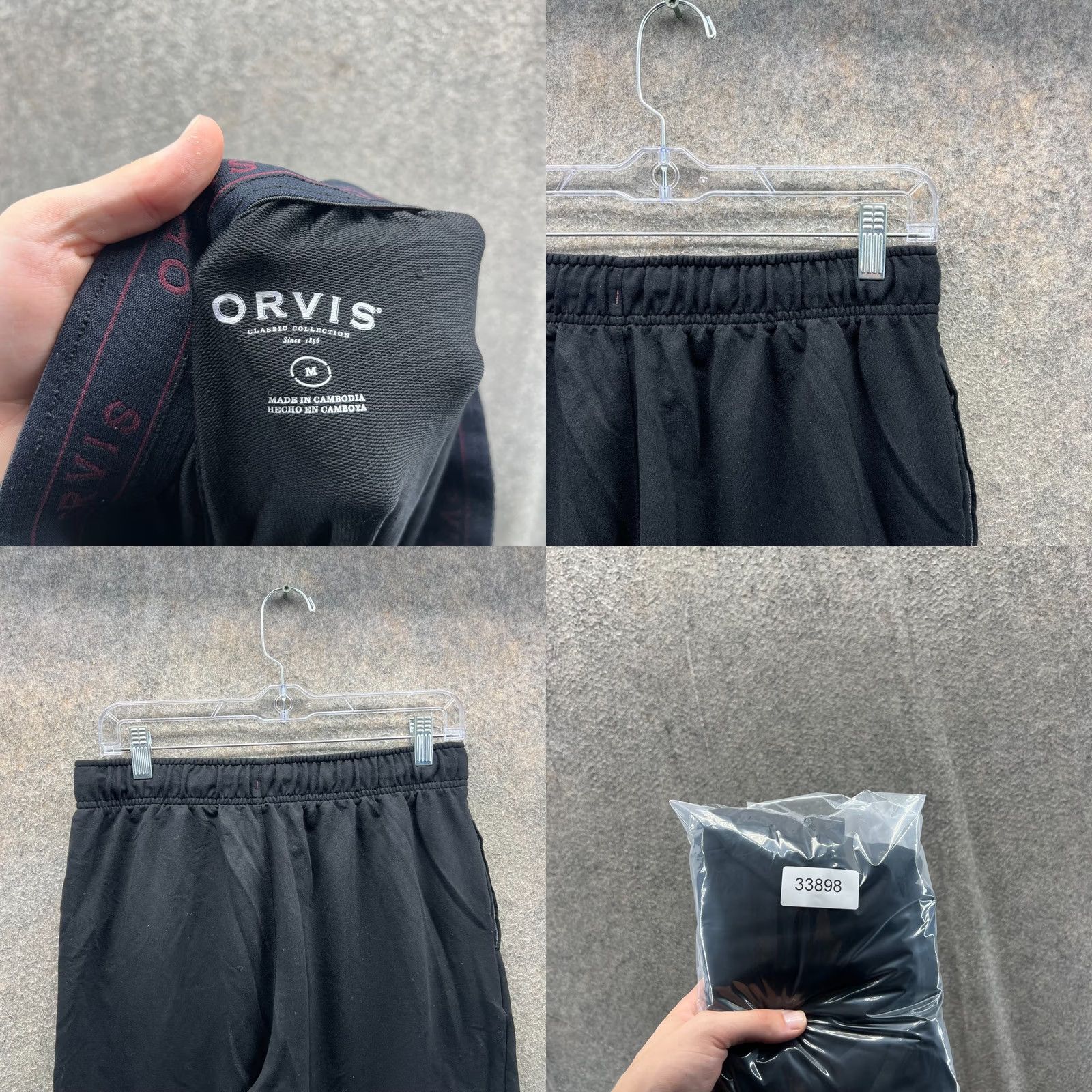 Orvis Orvis Pants Mens Medium Black Stretch Lounge Casual Lightweight Athletic Sweatpants Regular Fit Size US 31 - 8 Thumbnail