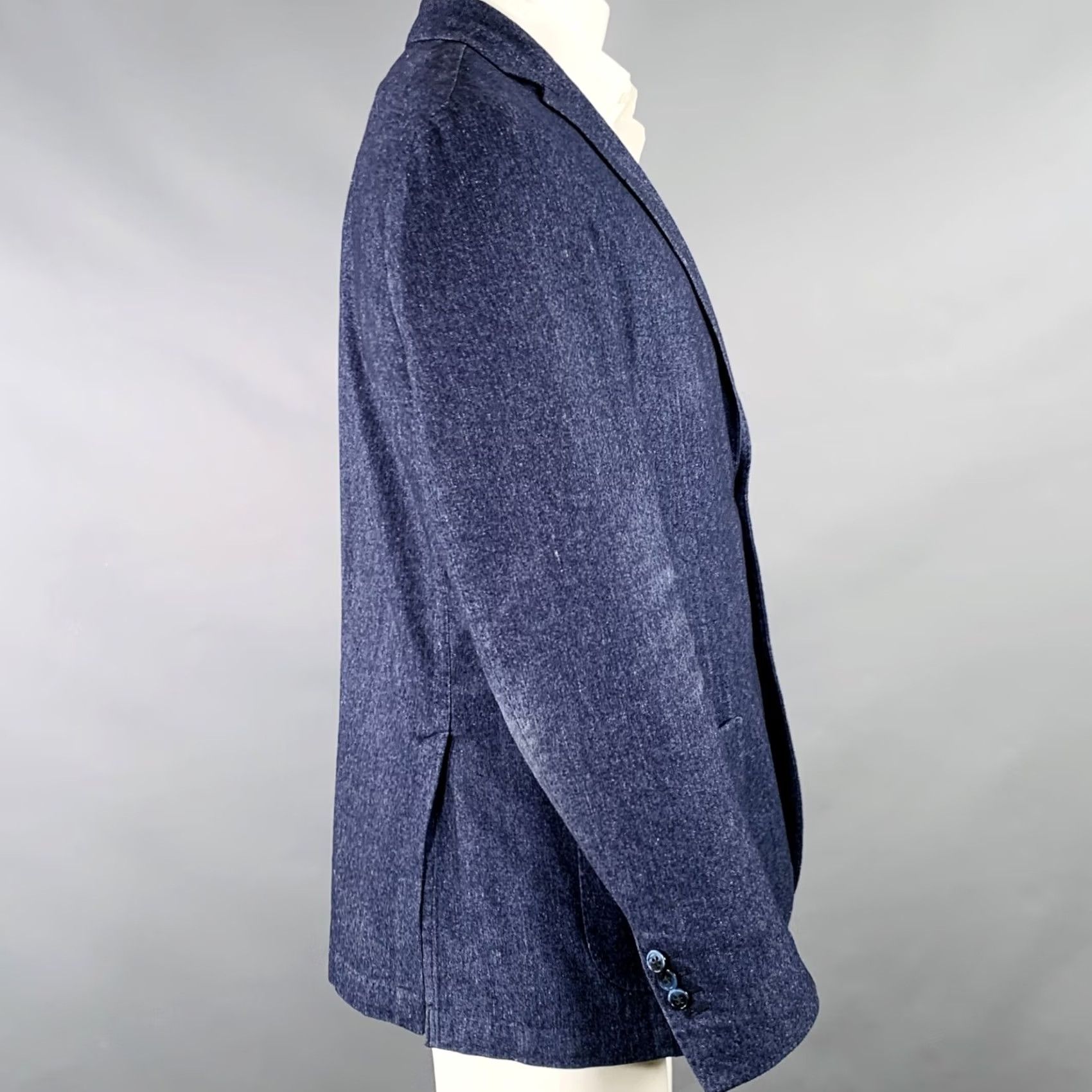 L.B.M. 1911 L.B.M. 1911 Size 40 Blue Wool Blend Single Breasted Sport Coat Size US XXS / EU 40 - 2 Thumbnail