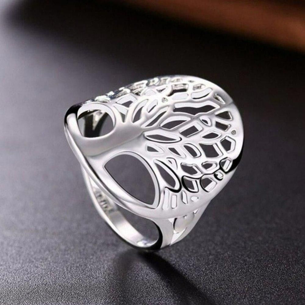 Designer 925 Sterling Silver Tree Of Life Hollow Ring - Size 6 Size ONE SIZE - 3 Thumbnail