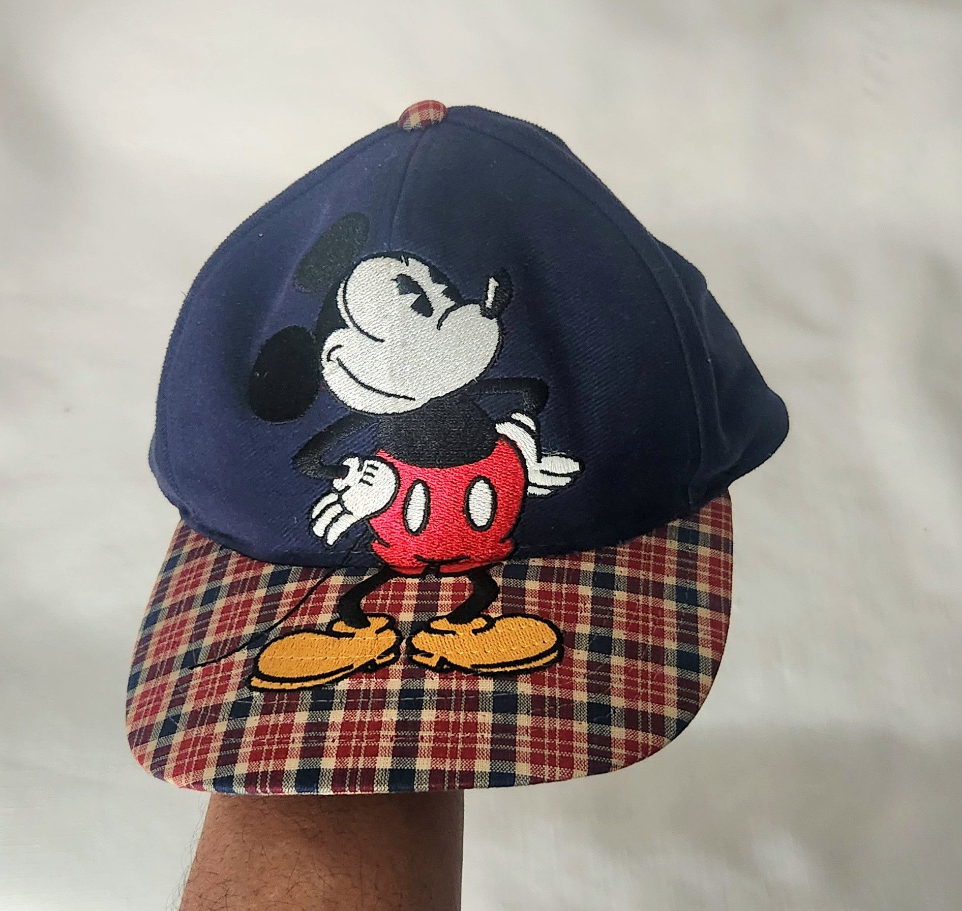 Disney × Vintage Disney Store Vintage Mickey Mouse Plaid Adjustable Strap Hat Size ONE SIZE - 6 Thumbnail