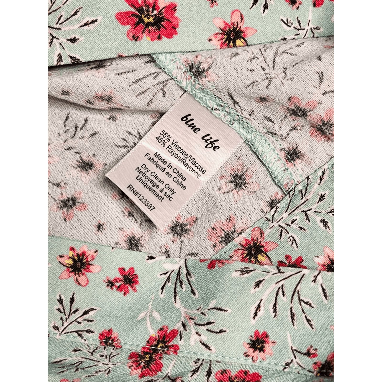 Other Blue Life Asher Green Floral Kimono Wrap Top Blouse SMALL Size S / US 4 / IT 40 - 6 Thumbnail