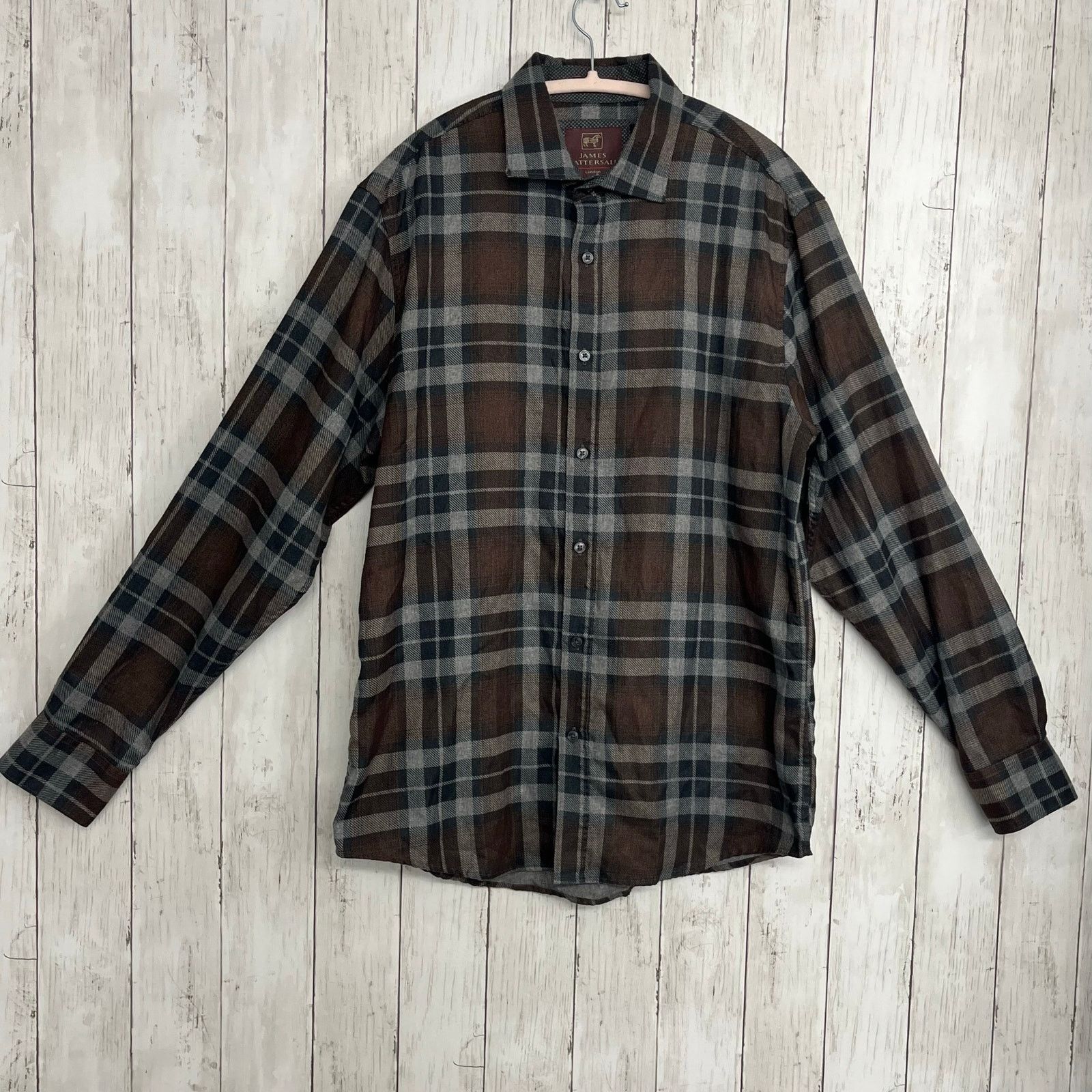 Other James Tattersall Plaid Soft Microfiber Button Down Shirt Size US L / EU 52-54 / 3 - 1 Thumbnail