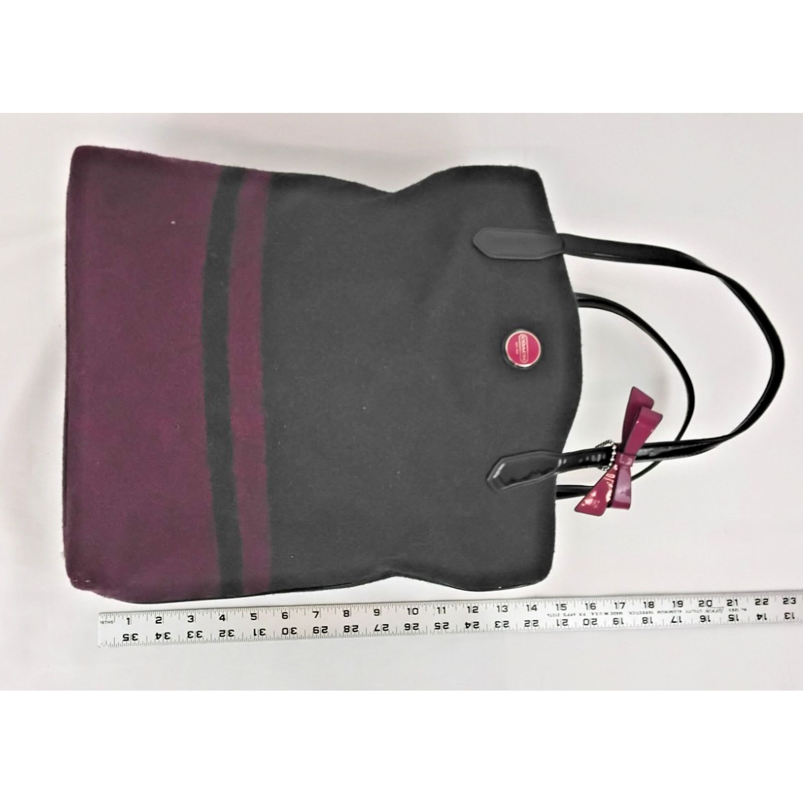 Coach Coach North South Wool Tote Bag Purse Passion Berry Purple Size ONE SIZE - 12 Thumbnail