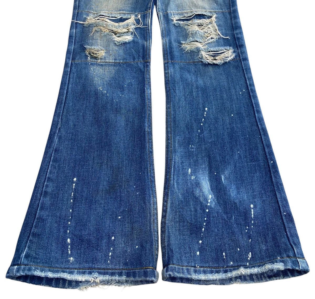 Japanese Brand Japanese Brand Splatted Paint Style Boot Cut Jeans Size 29" - 5 Thumbnail
