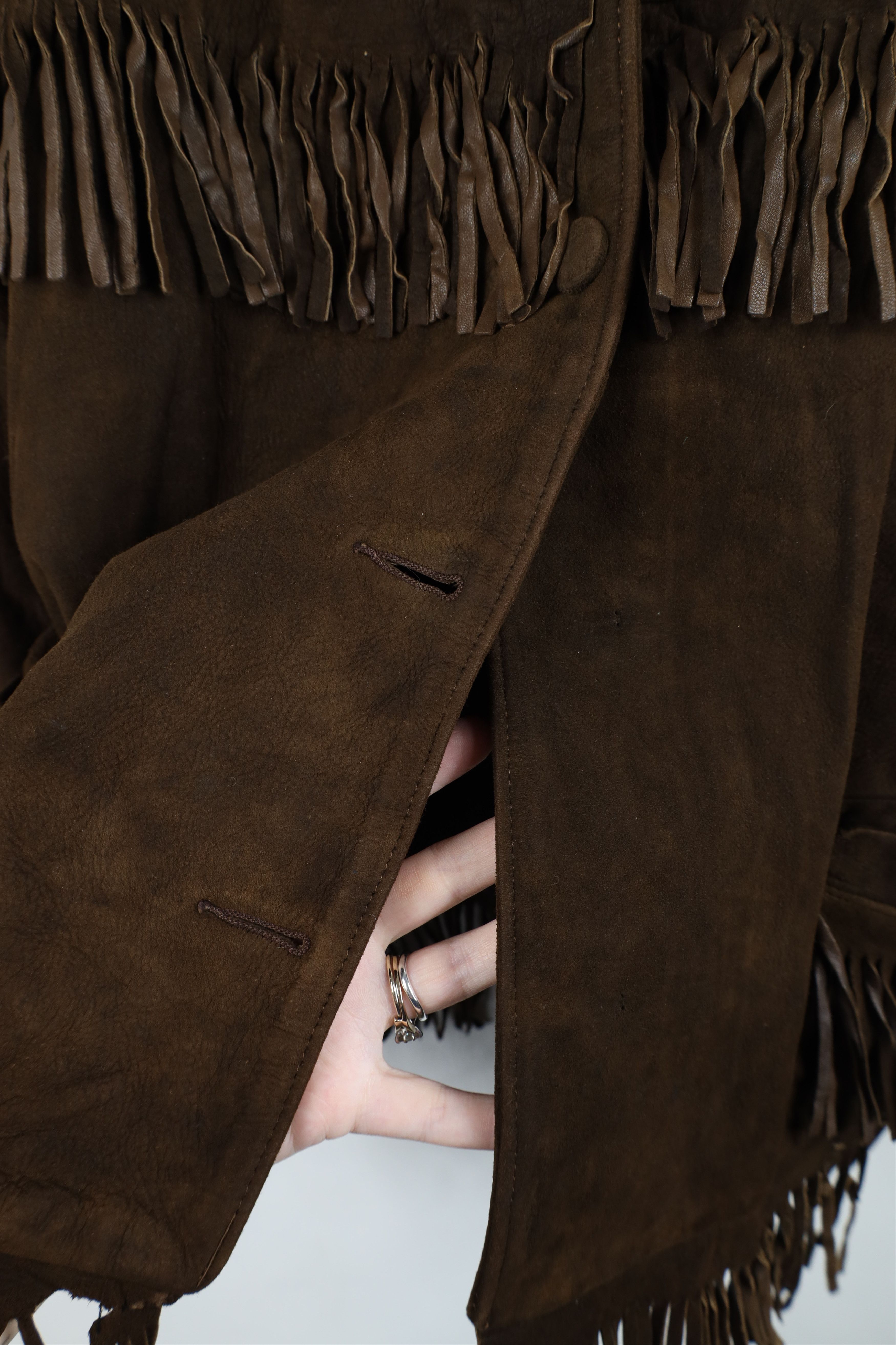 Vintage Vintage 60s 70s Boho Chic Western Suede Leather Jacket Brown Size XL / US 12-14 / IT 48-50 - 5 Thumbnail
