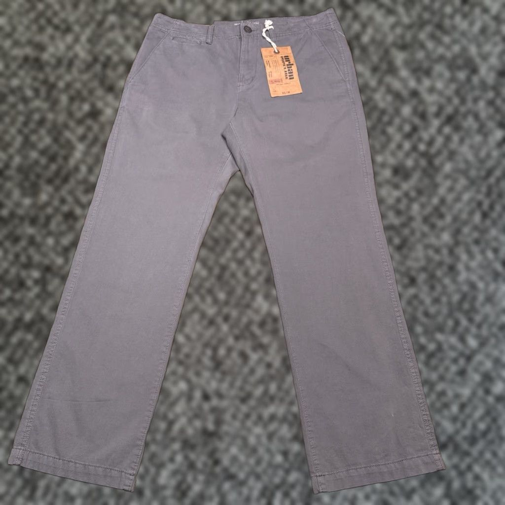 Vintage Urban Pipeline Pants Mens 34x30 Gray Slim Straight Chino Twill Cotton Mid Rise Zip Casual New Size US 34 / EU 50 - 1 Thumbnail
