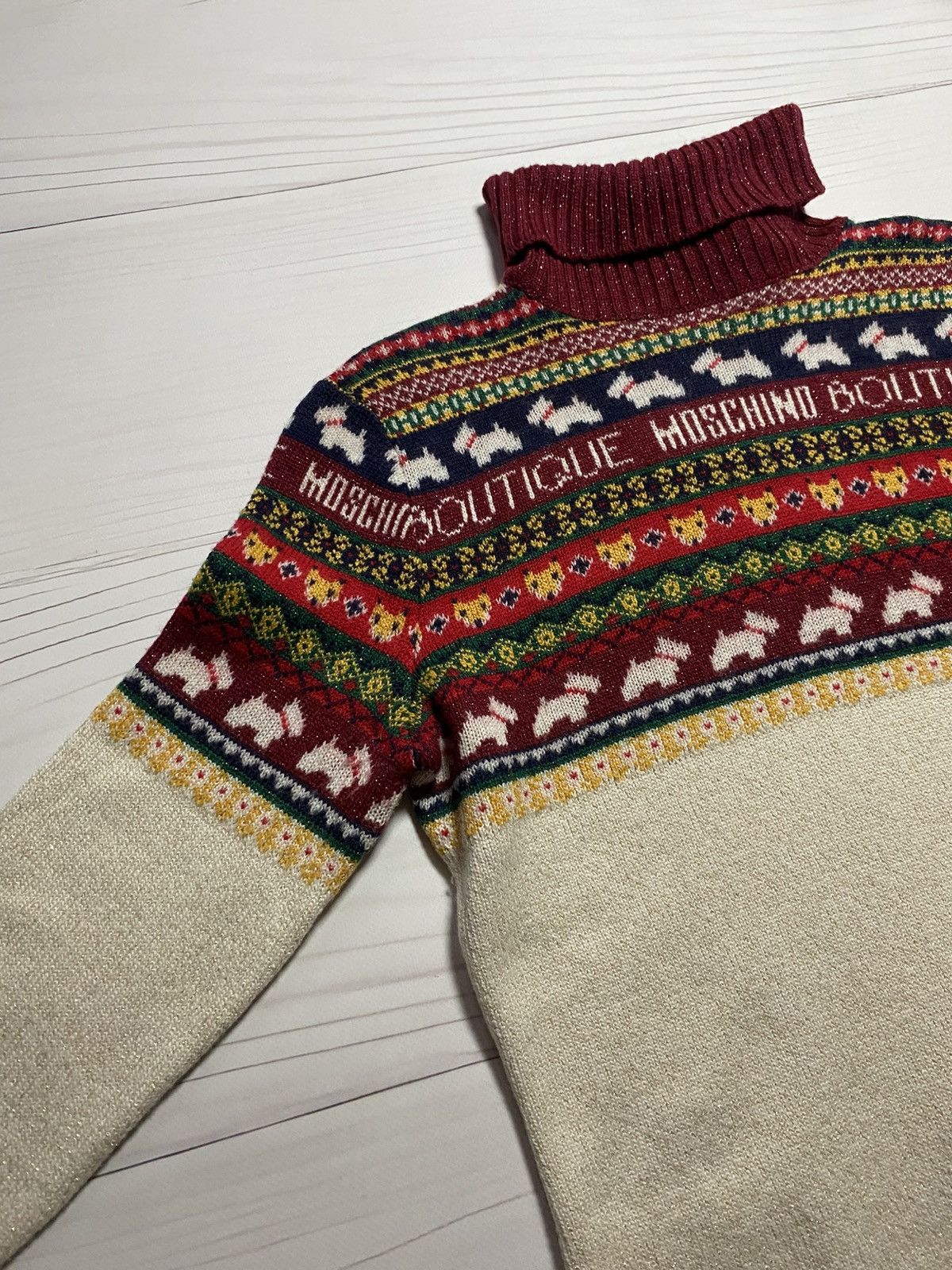 Boutique Moschino Rare Boutique Moschino Multicolour Logo knit wool sweater Size S / US 4 / IT 40 - 11 Thumbnail