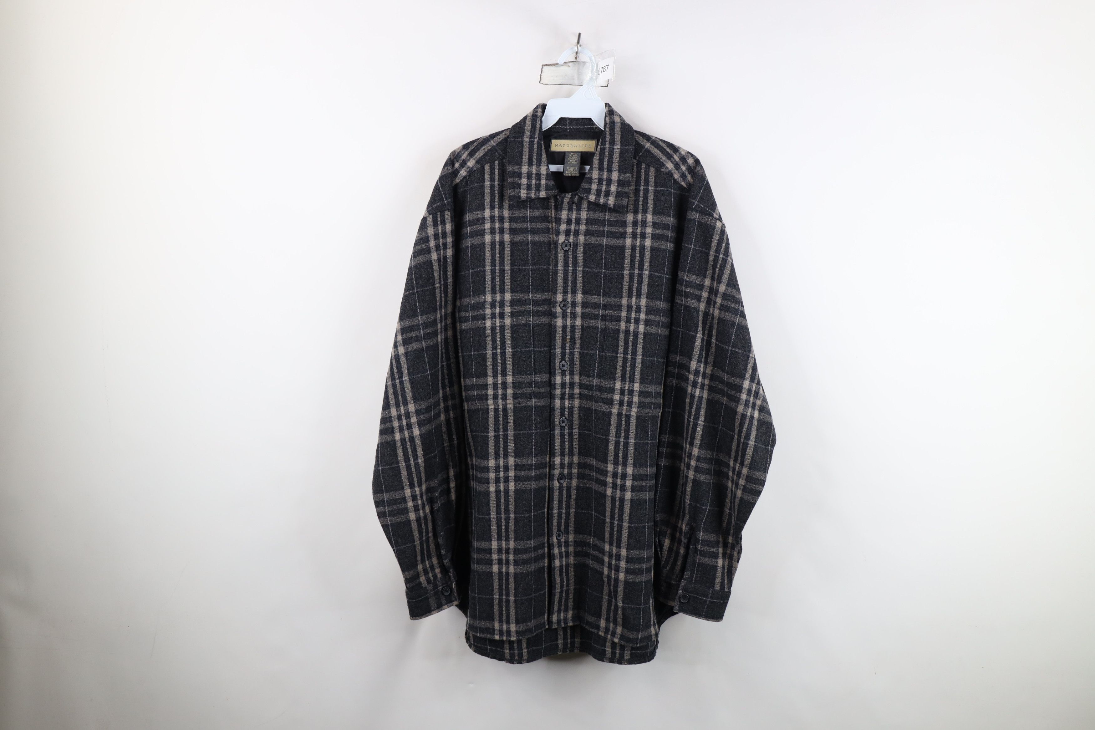 Vintage Vintage 90s Streetwear Knit Baggy Collared Button Shirt Size US L / EU 52-54 / 3 - 1 Thumbnail
