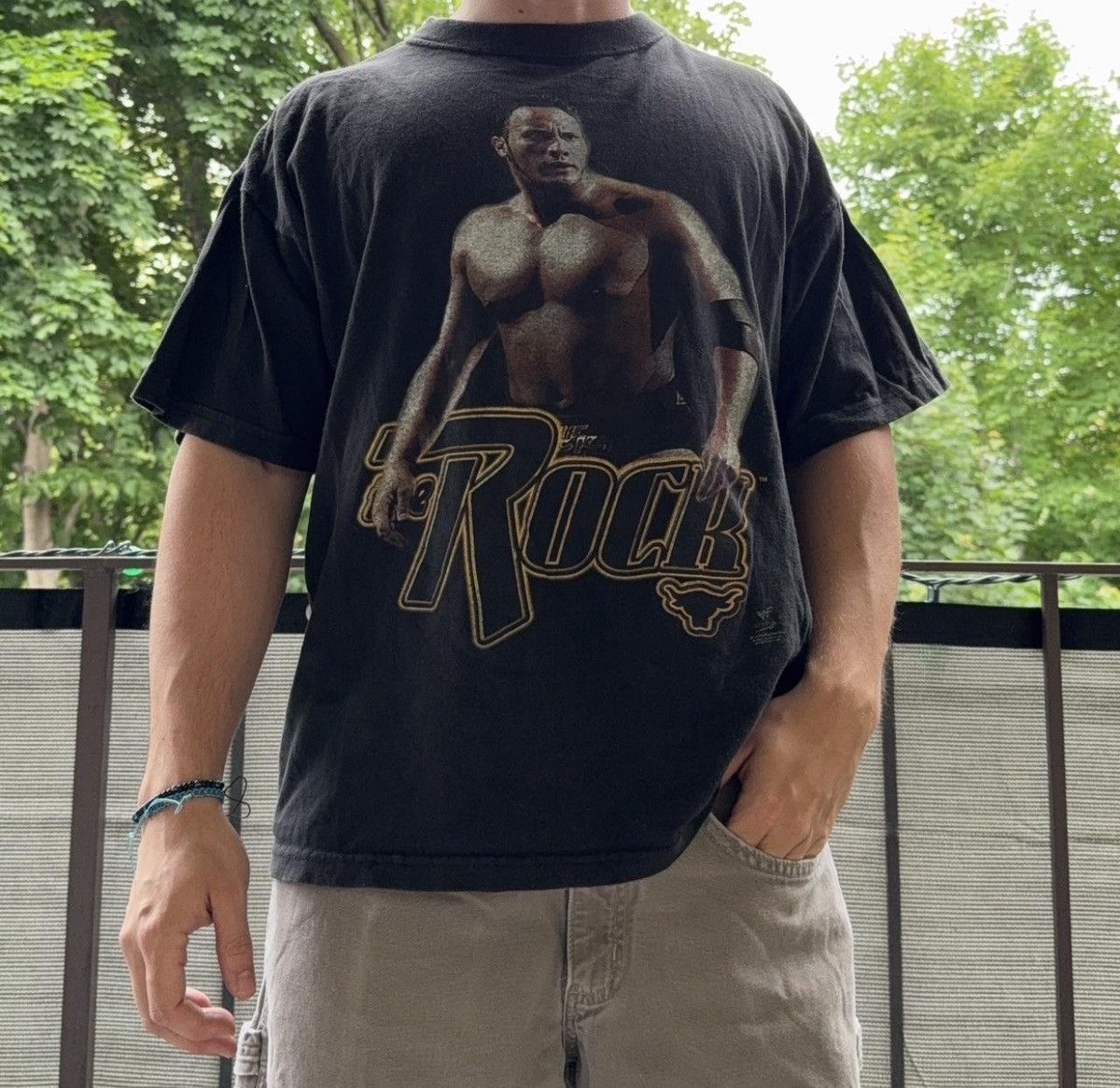 Vintage Vintage WWF the rock T-shirt dated 1998 Size US M / EU 48-50 / 2 - 2 Thumbnail
