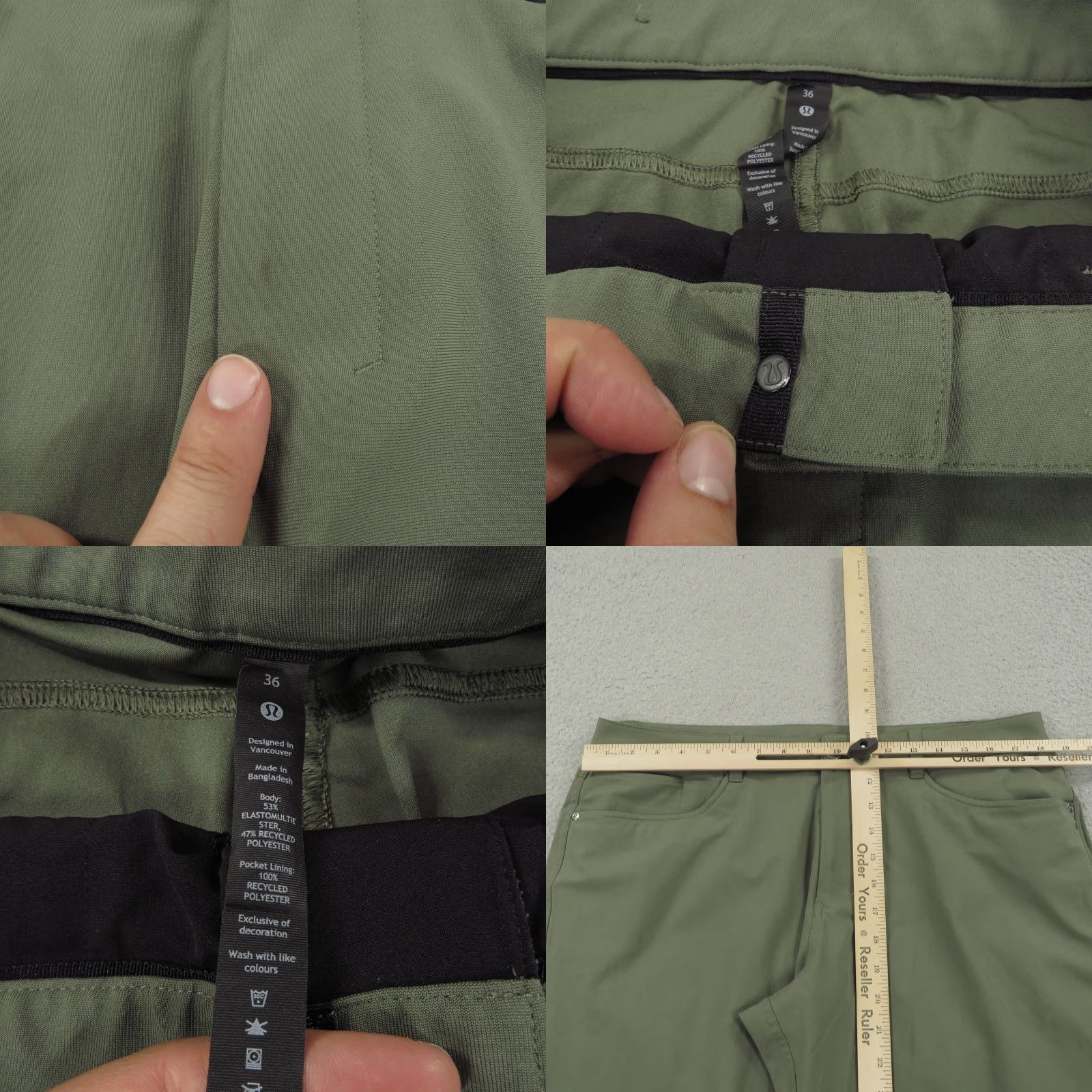 Lululemon Lululemon ABC Pants Mens 36x28 Army Green Warpstreme Classic Golf Commute Chinos Size US 36 / EU 52 - 8 Thumbnail