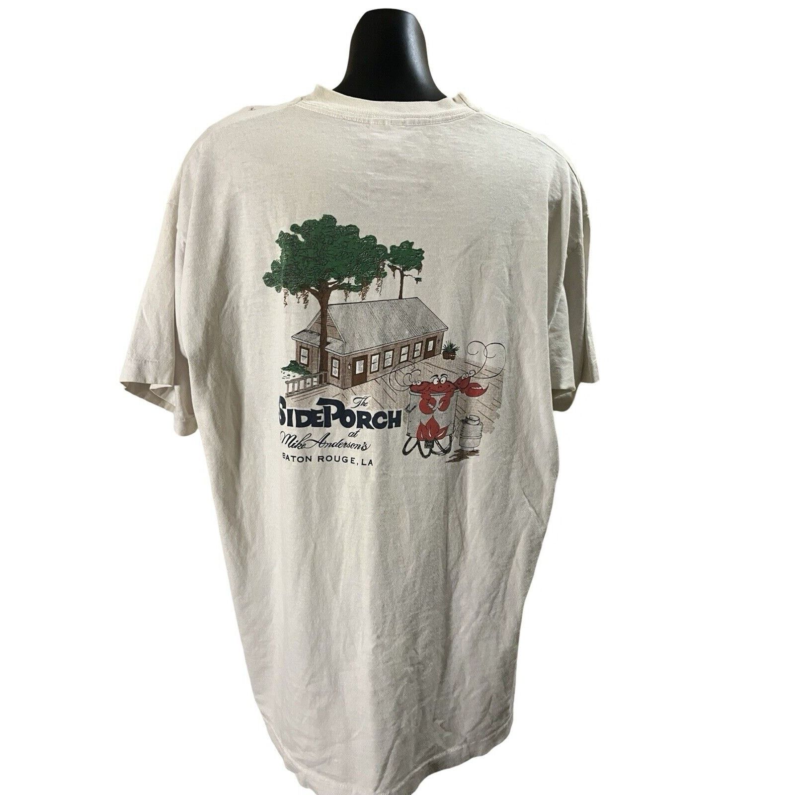 Fruit Of The Loom Vintage Side Porch Baton Rouge T-Shirt – Made in USA Size US XL / EU 56 / 4 - 2 Thumbnail