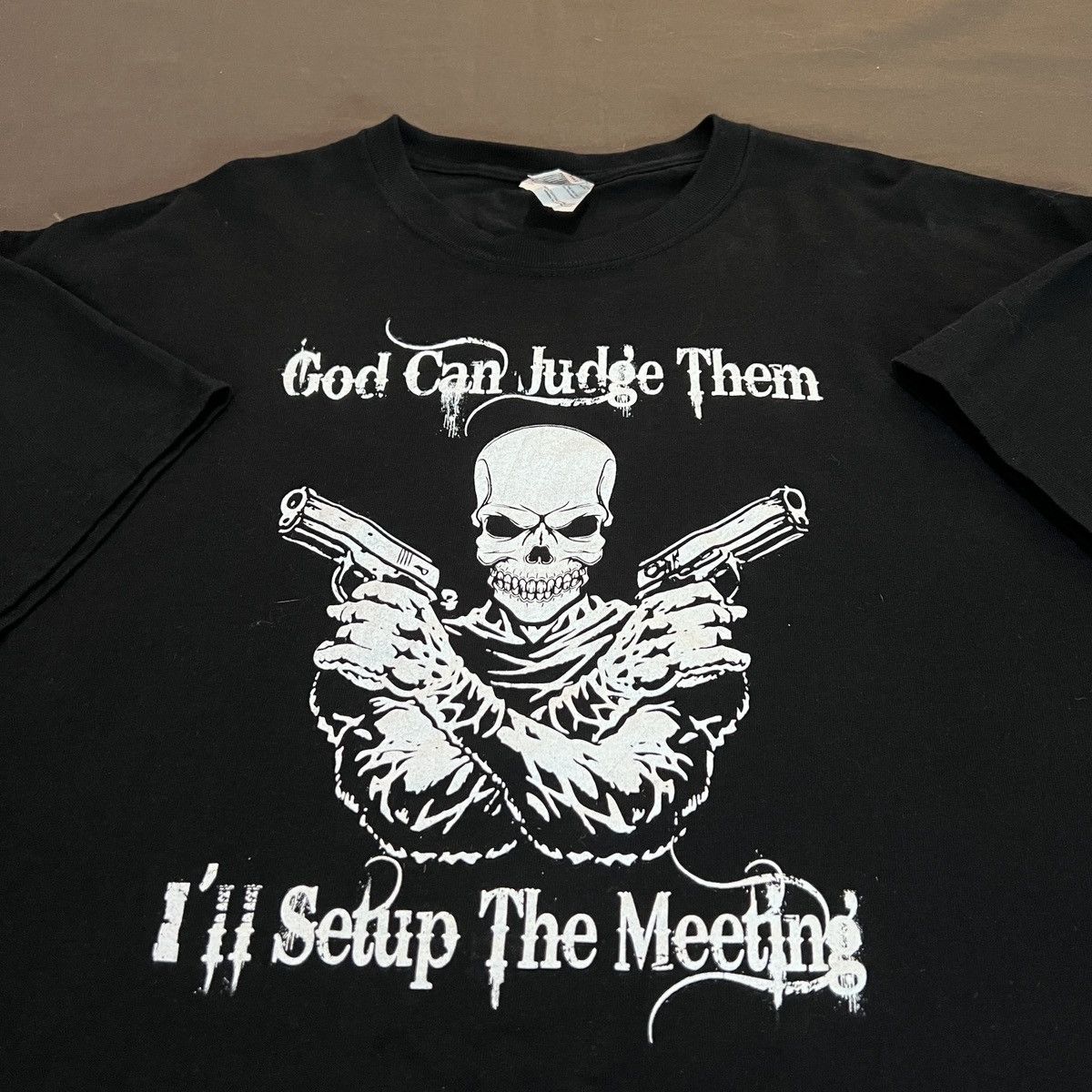 Vintage Vintage Y2K God can judge them Promo Tee XL Gun Skull Size US XL / EU 56 / 4 - 1 Thumbnail