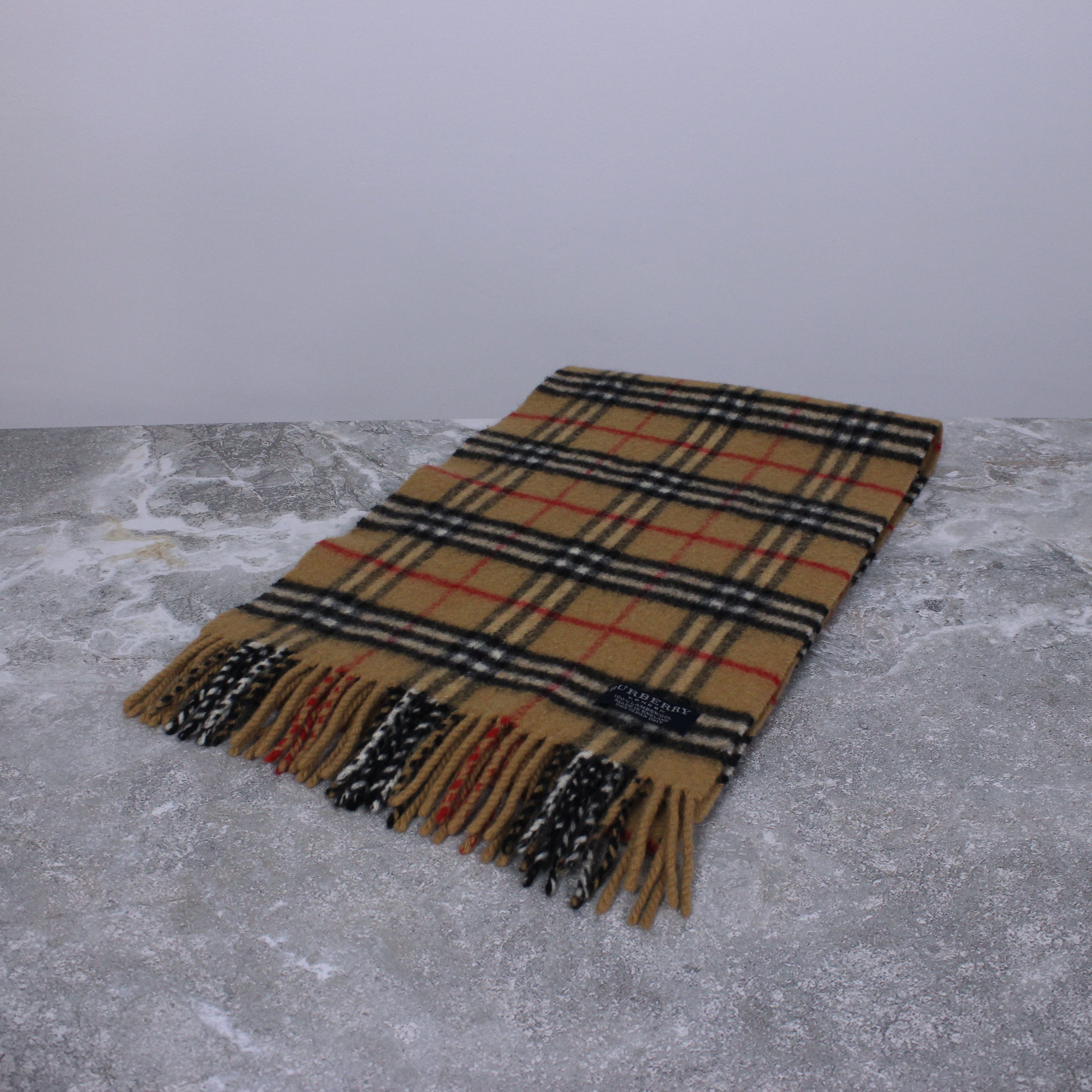 Burberry Burberry vintage scarf men pure lambswool beige big size Size ONE SIZE - 1 Thumbnail