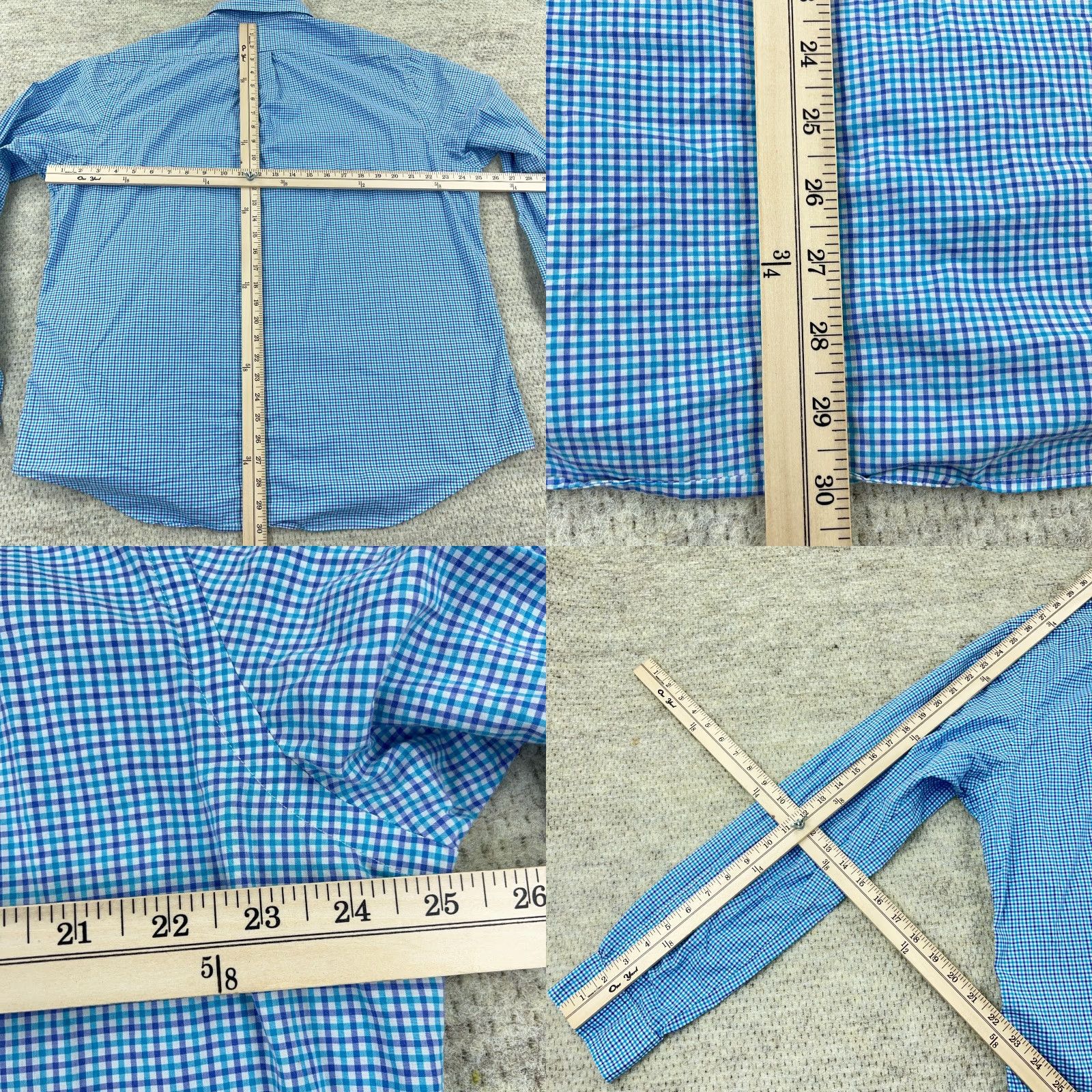 Ralph Lauren Ralph Lauren Shirt Men XL Blue Purple Button Up Tattersall Plaid Poplin Dress LS Size 46R - 8 Thumbnail