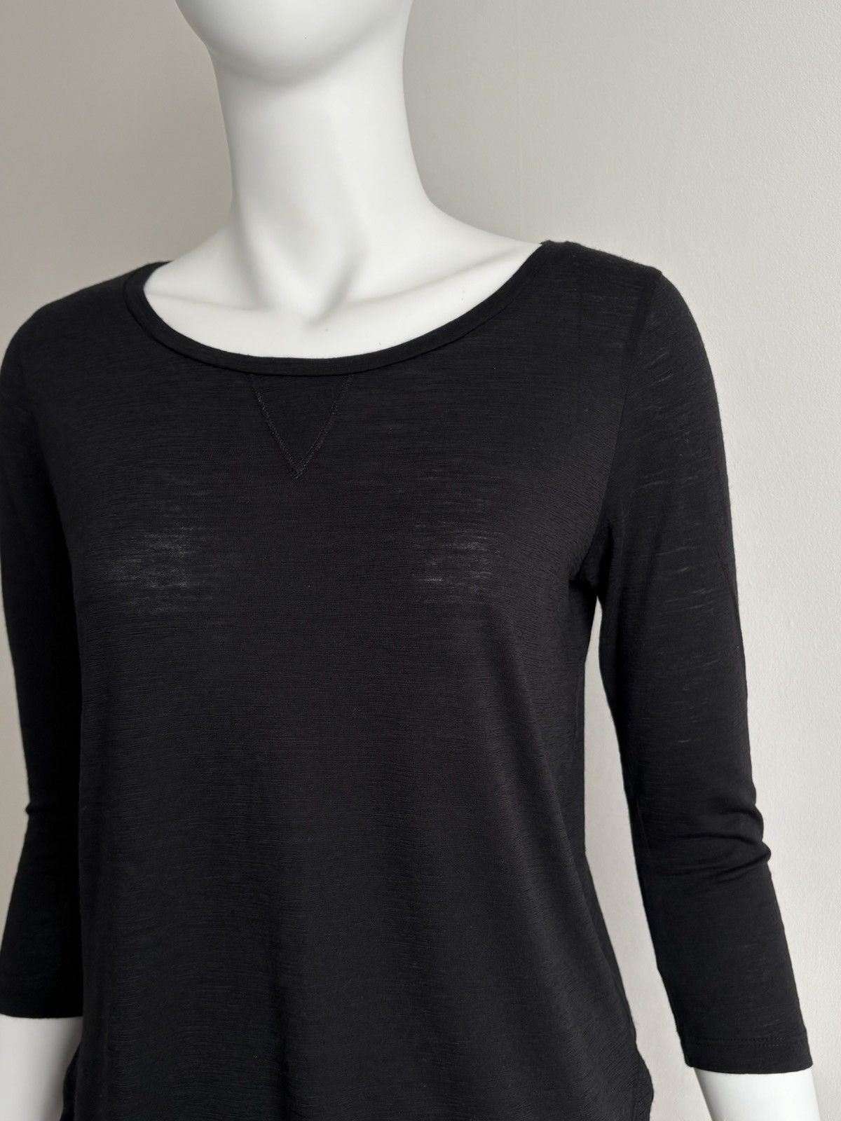 Sandro Sandro Womens Top 3/4 Sleeve Blouse Black Wool Size 2 M Size M / US 6-8 / IT 42-44 - 4 Thumbnail