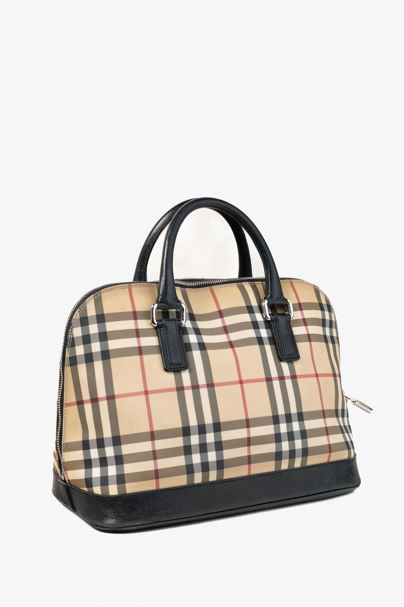 Burberry Burberry House Check Leather-Trim Domed Satchel Size ONE SIZE - 2 Thumbnail