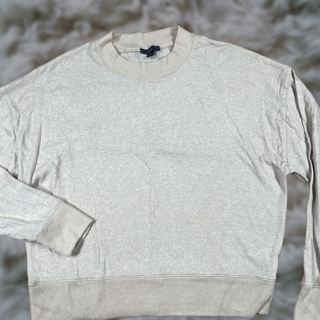 Vintage J Crew Sweater Womens XL Beige Knit CrewNeck LongSleeve Pullover Polyester Blend Size XL / US 12-14 / IT 48-50 - 1 Thumbnail