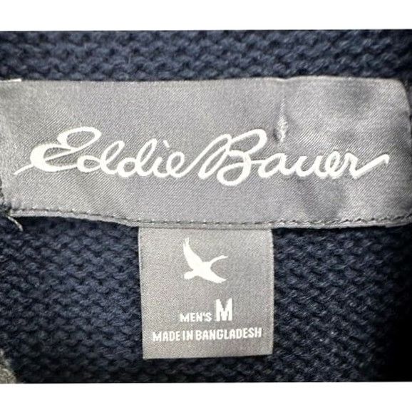 Eddie Bauer Eddie Bauer Sweater Mens Medium Dark Blue 100% Cotton Knit Quarter Zip Pullover Size US M / EU 48-50 / 2 - 5 Thumbnail