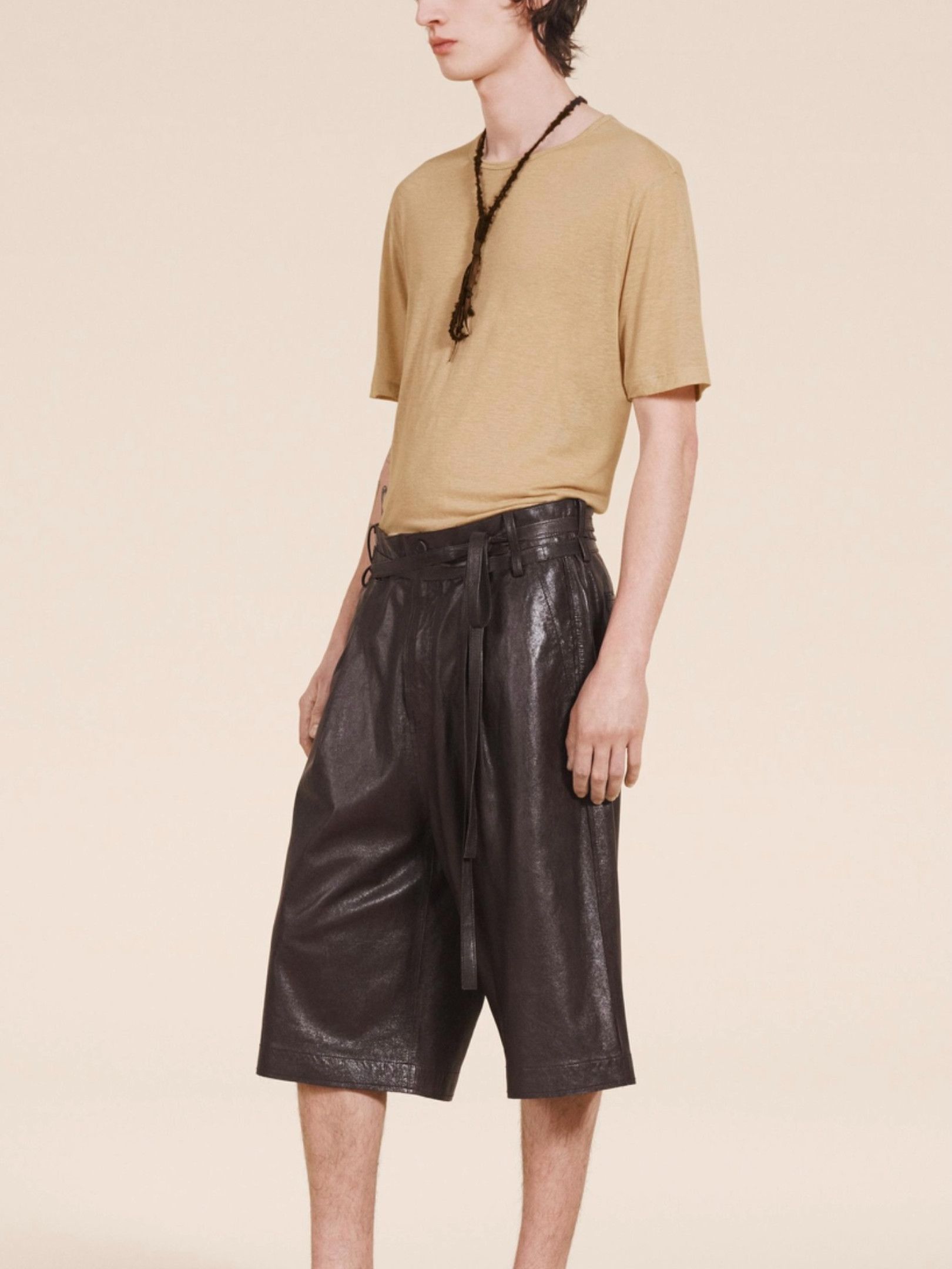 Zara Zara limited edition leather short pants size 31 brown Size US 31 - 4 Thumbnail