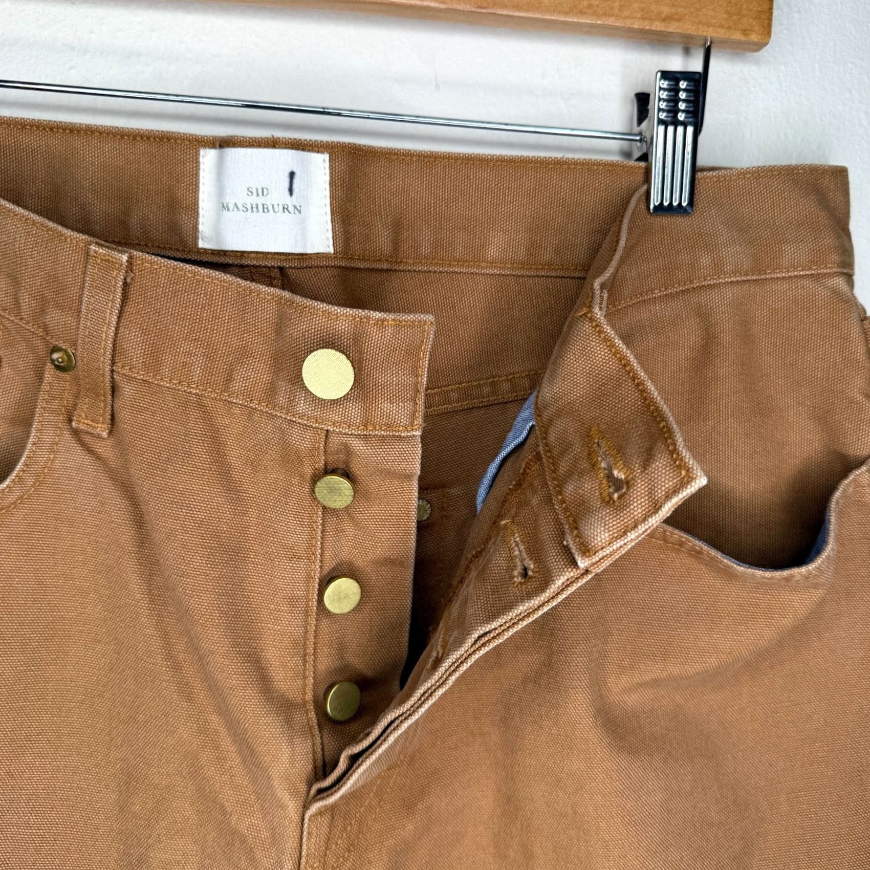 Sid Mashburn Sid Mashburn Pants Mens 34x27 Straight Cotton Canvas 5-Pocket Button Fly Brown Vintage No Size US 34 / EU 50 - 4 Thumbnail