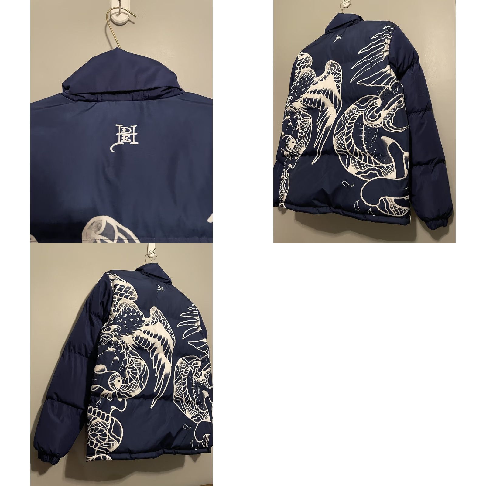 Ed Hardy Ed hardy Puffer Jacket Blue And White Size Small Unisex Adults S Jacket Blue Puffer Logo Zipper 90s? Size S / US 4 / IT 40 - 8 Thumbnail