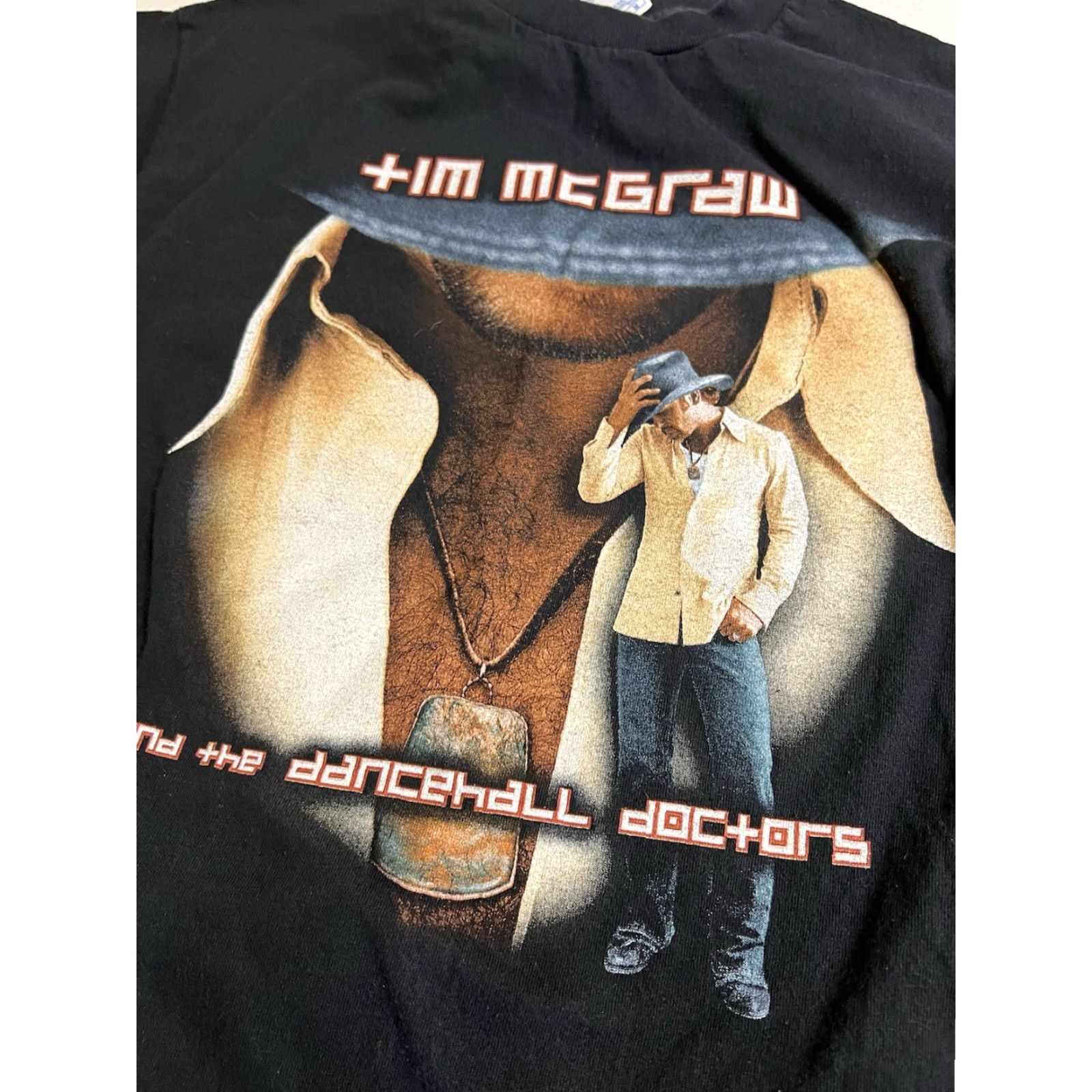 Vintage VINTAGE Tennessee River Tim McGraw & The Dancehall Doctors Graphic T Shirt Medium 2003 Concert Tour Men Black Cotton Short Sleeve Crew Neck Size US M / EU 48-50 / 2 - 4 Thumbnail