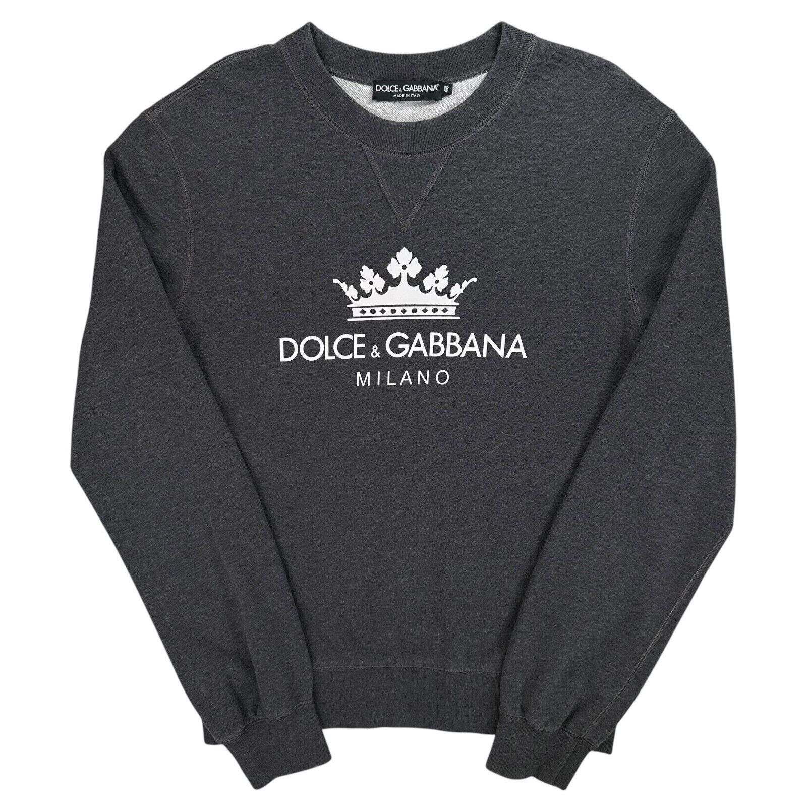 Dolce & Gabbana Dolce & Gabbana Size M Sweatshirt Dark Grey Milano Crown Size US M / EU 48-50 / 2 - 1 Thumbnail