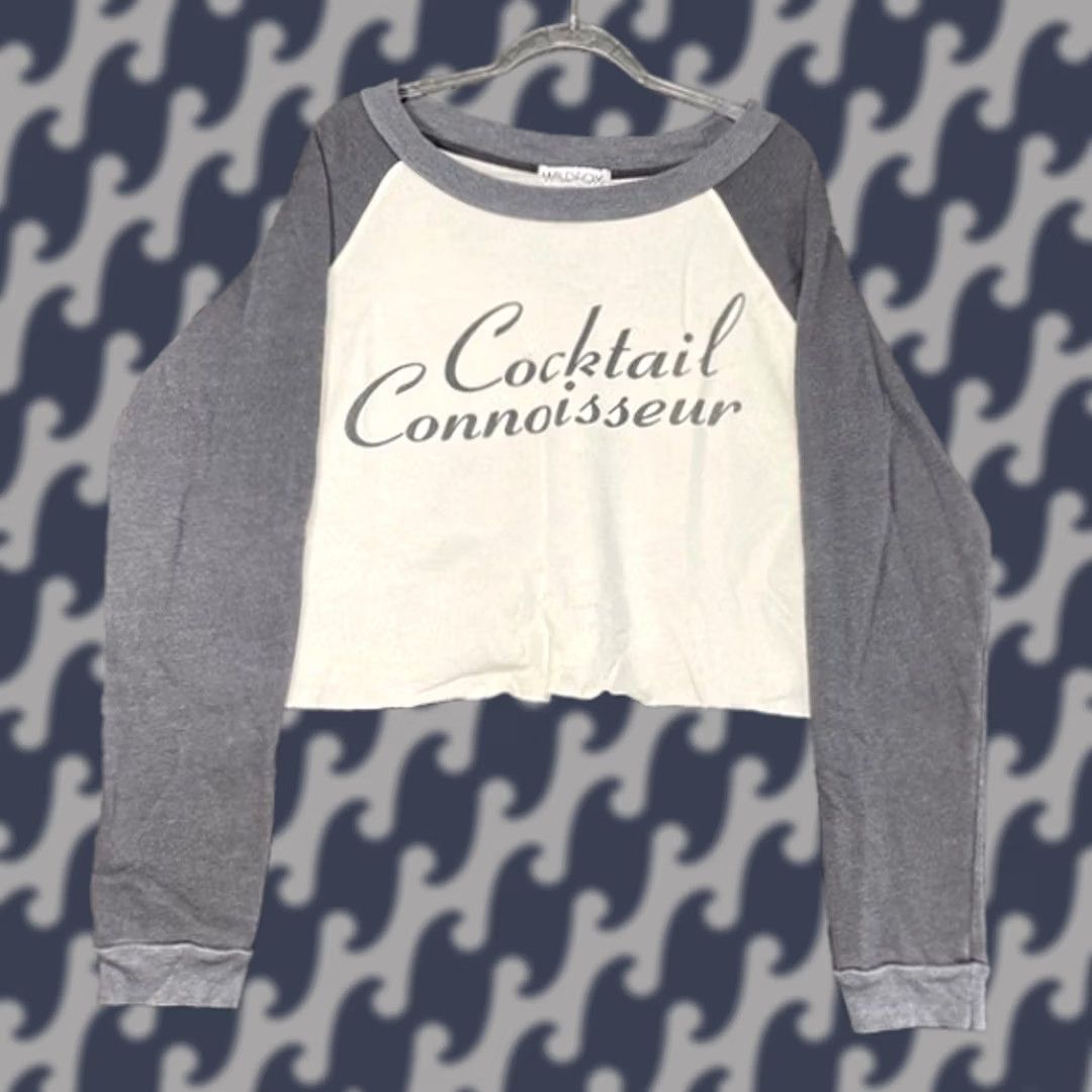 Wildfox Wild Fox Cocktail Connoisseur Gray Cropped Pullover Sweater Women's S Size S / US 4 / IT 40 - 1 Thumbnail