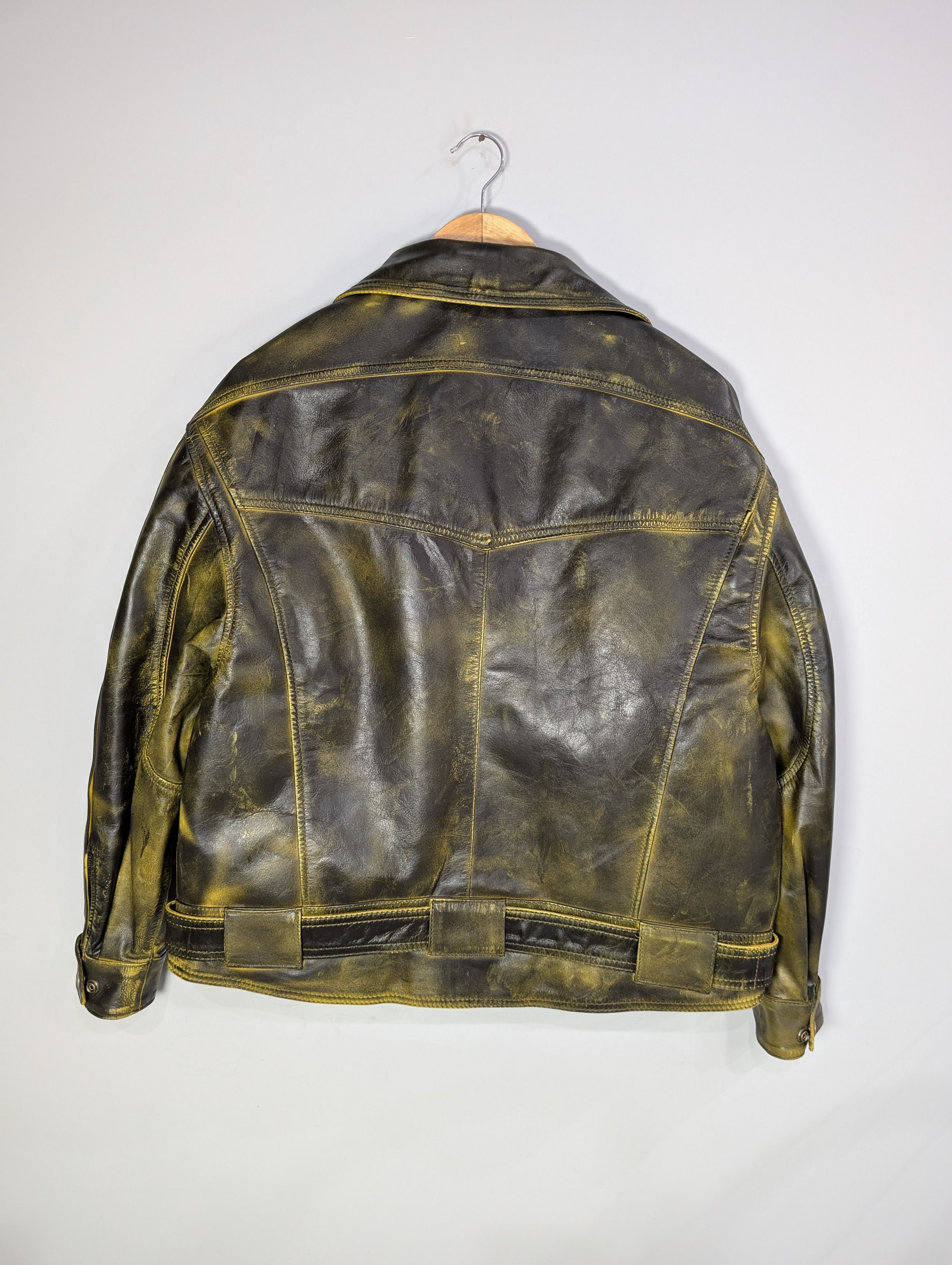 Vintage Oversized Vintage 90s Leather Jacket Retro Size M / US 6-8 / IT 42-44 - 2 Thumbnail