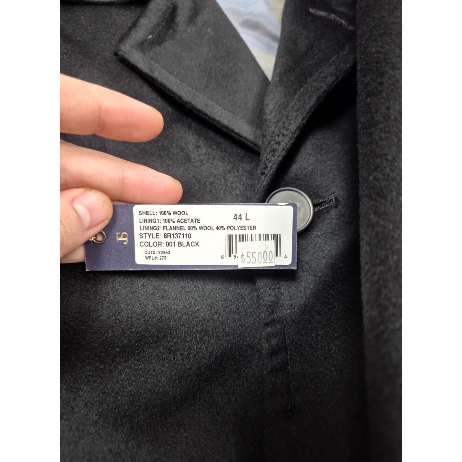 Vintage Jacob Siegel Mens 44L Black Wool Loro Piana Storm System Winter Overcoat Size US S / EU 44-46 / 1 - 7 Thumbnail