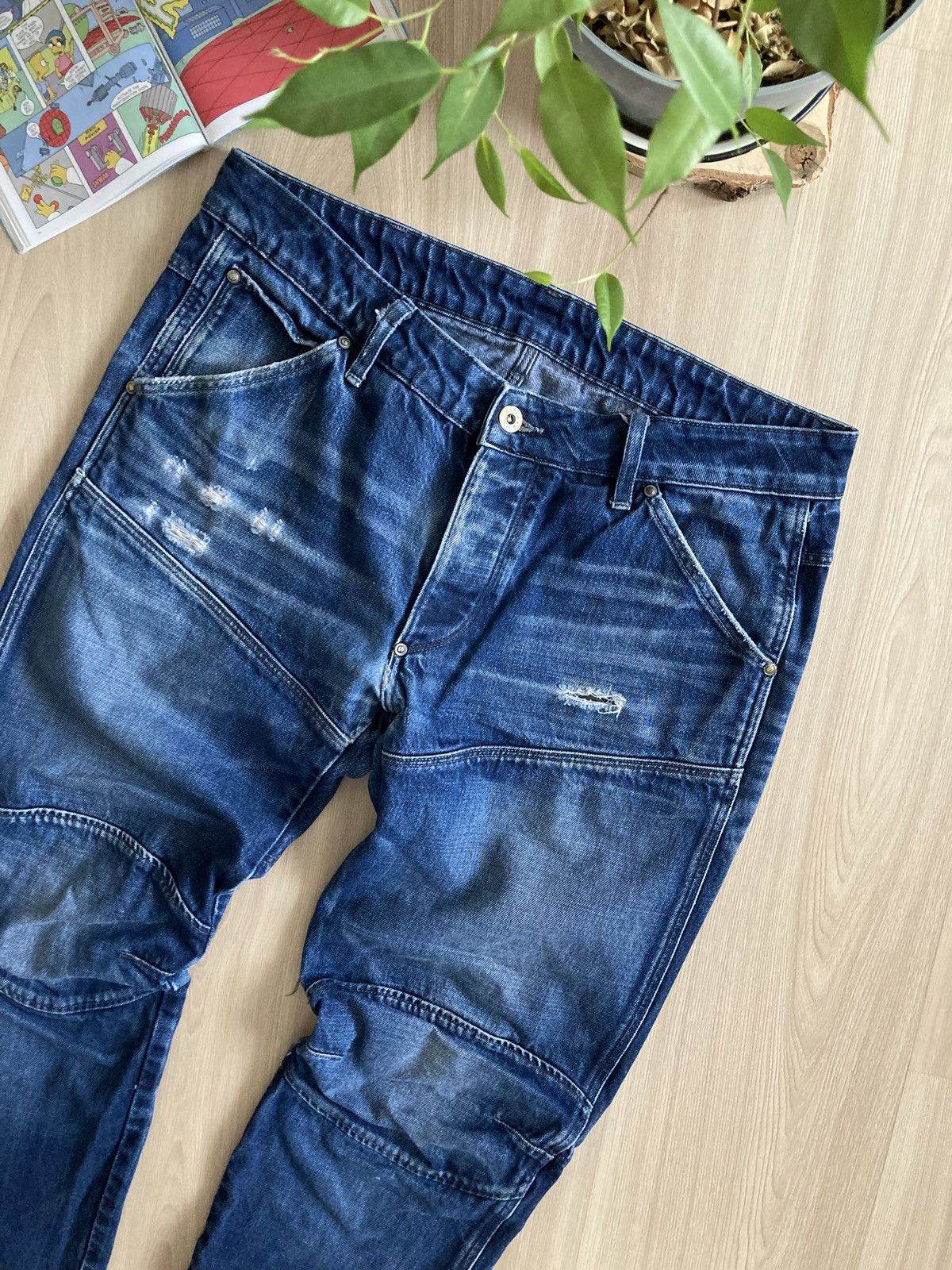 G-Star Vintage G-Star Raw 3D Low Tapered Denim Dirty Pants Jeans Size US 34 / EU 50 - 4 Thumbnail