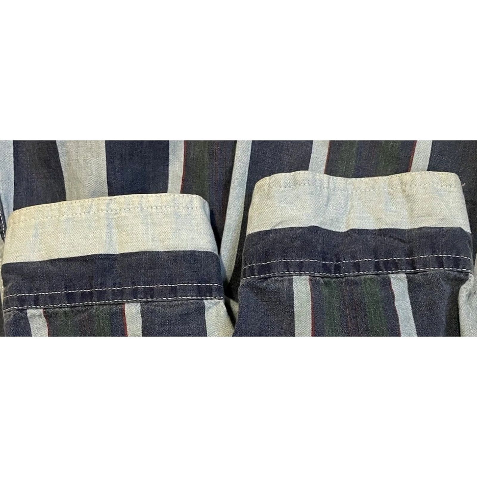 Gotcha VINTAGE 90s Striped Faded Button-Up Shirt Blue L Surf Skate Beach Grunge AOP Vaporwave Gotcha OP Mens Size US L / EU 52-54 / 3 - 3 Thumbnail