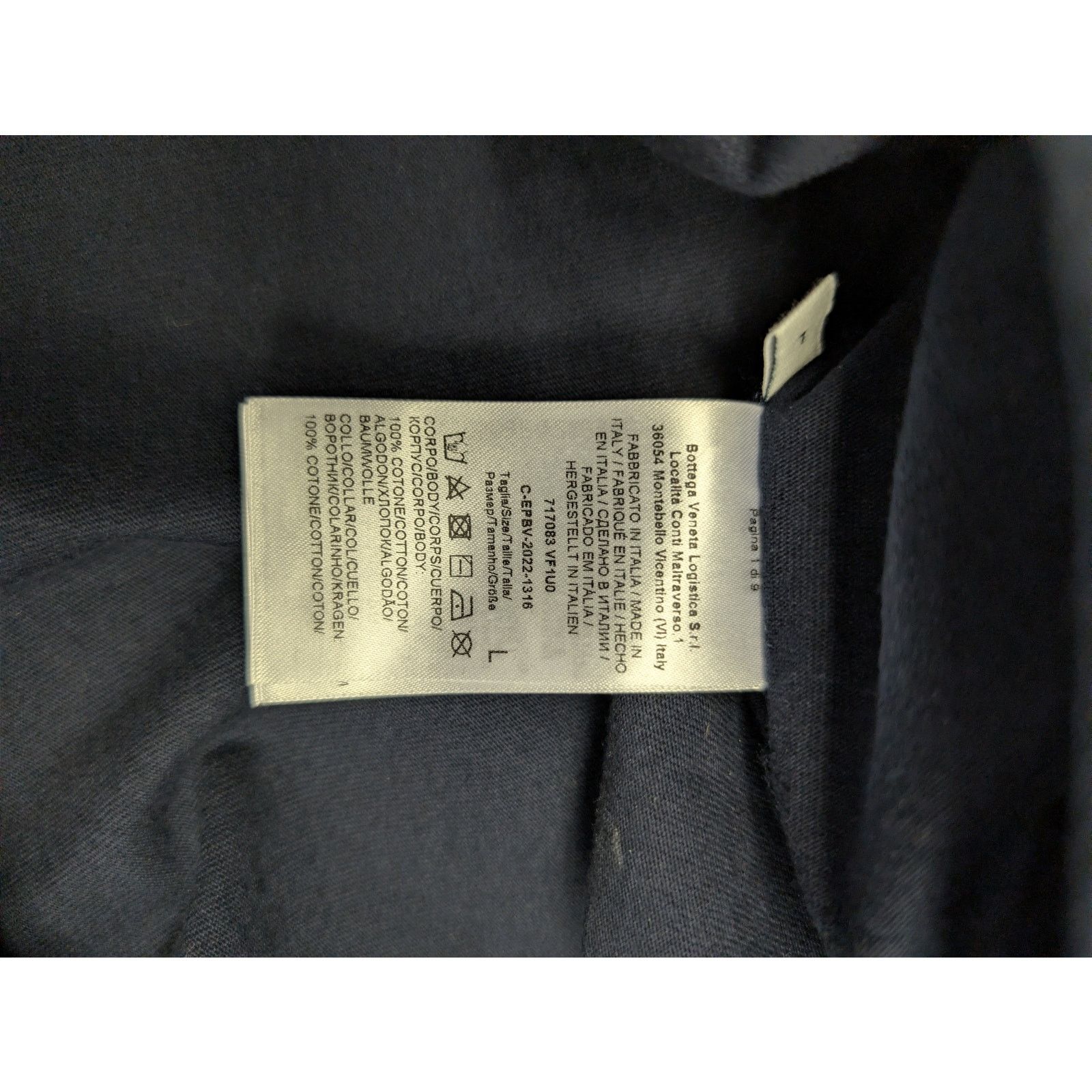 Bottega Veneta o1rshd1 Sunrise Light Cotton T-Shirt in Abyss Size US L / EU 52-54 / 3 - 17 Thumbnail