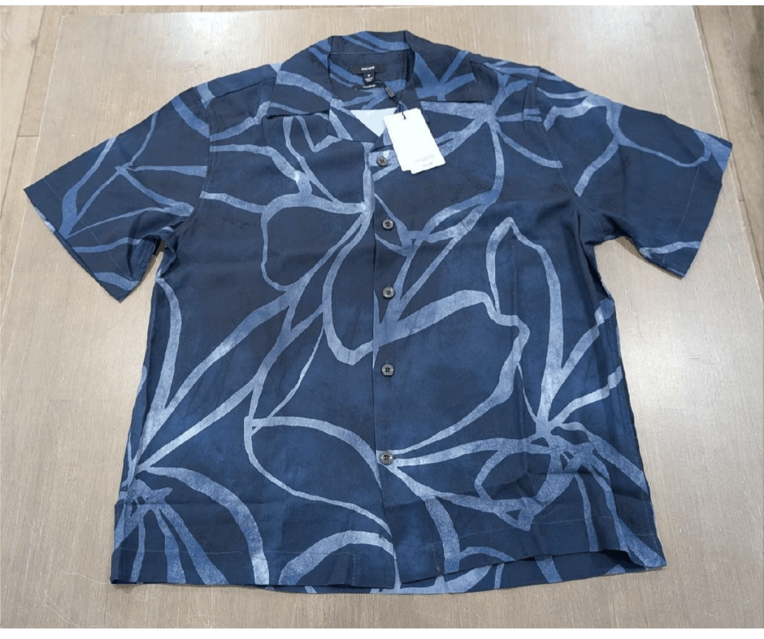 Reiss REISS "Jerry" Printed Resort Shirt Indigo Blue Medium Size US M / EU 48-50 / 2 - 1 Thumbnail