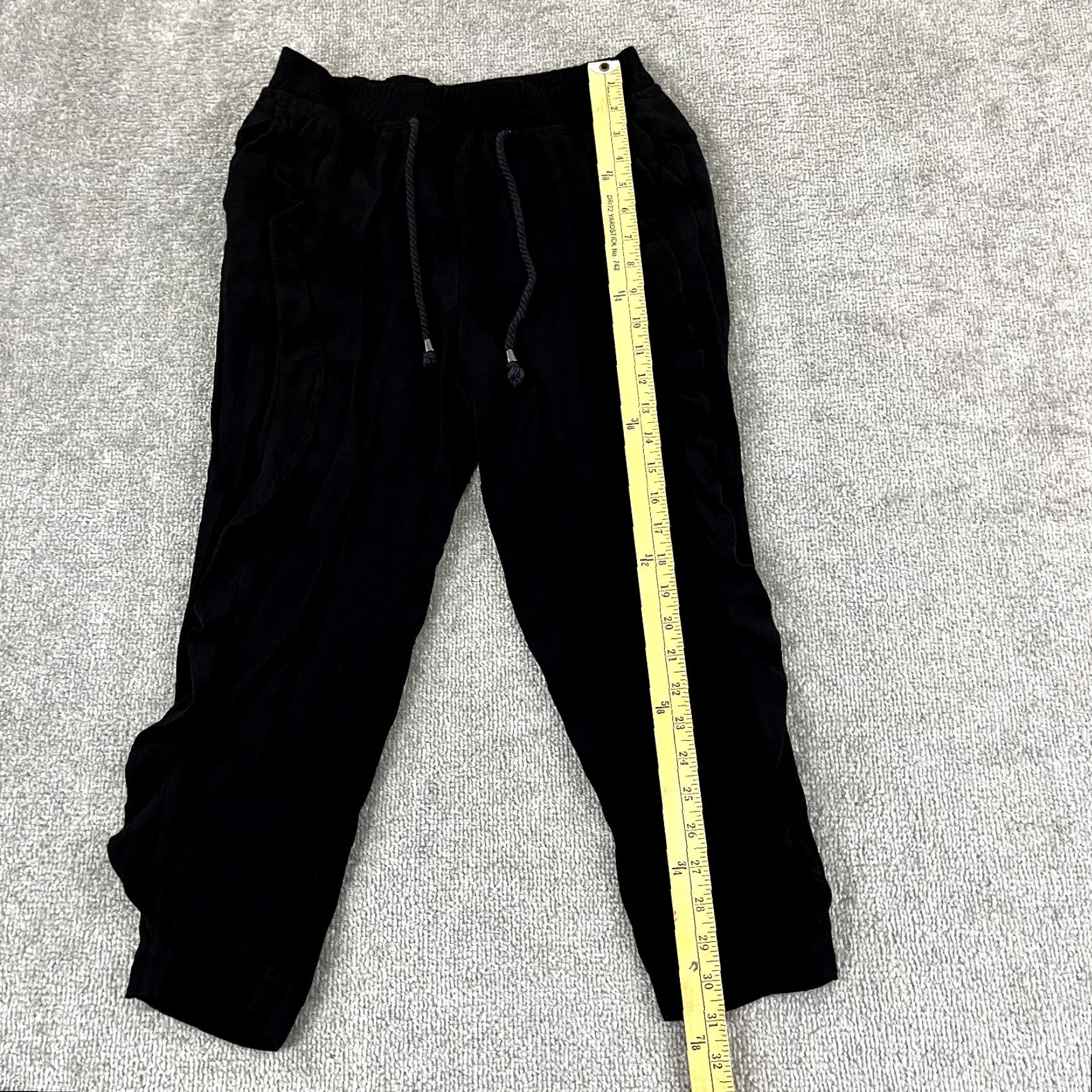 Anthropologie ANTHROPOLOGIE Pants Womens XS Black Crop Tapered Joggers Hippie Ruffled Size 26" / US 2 / IT 38 - 5 Thumbnail