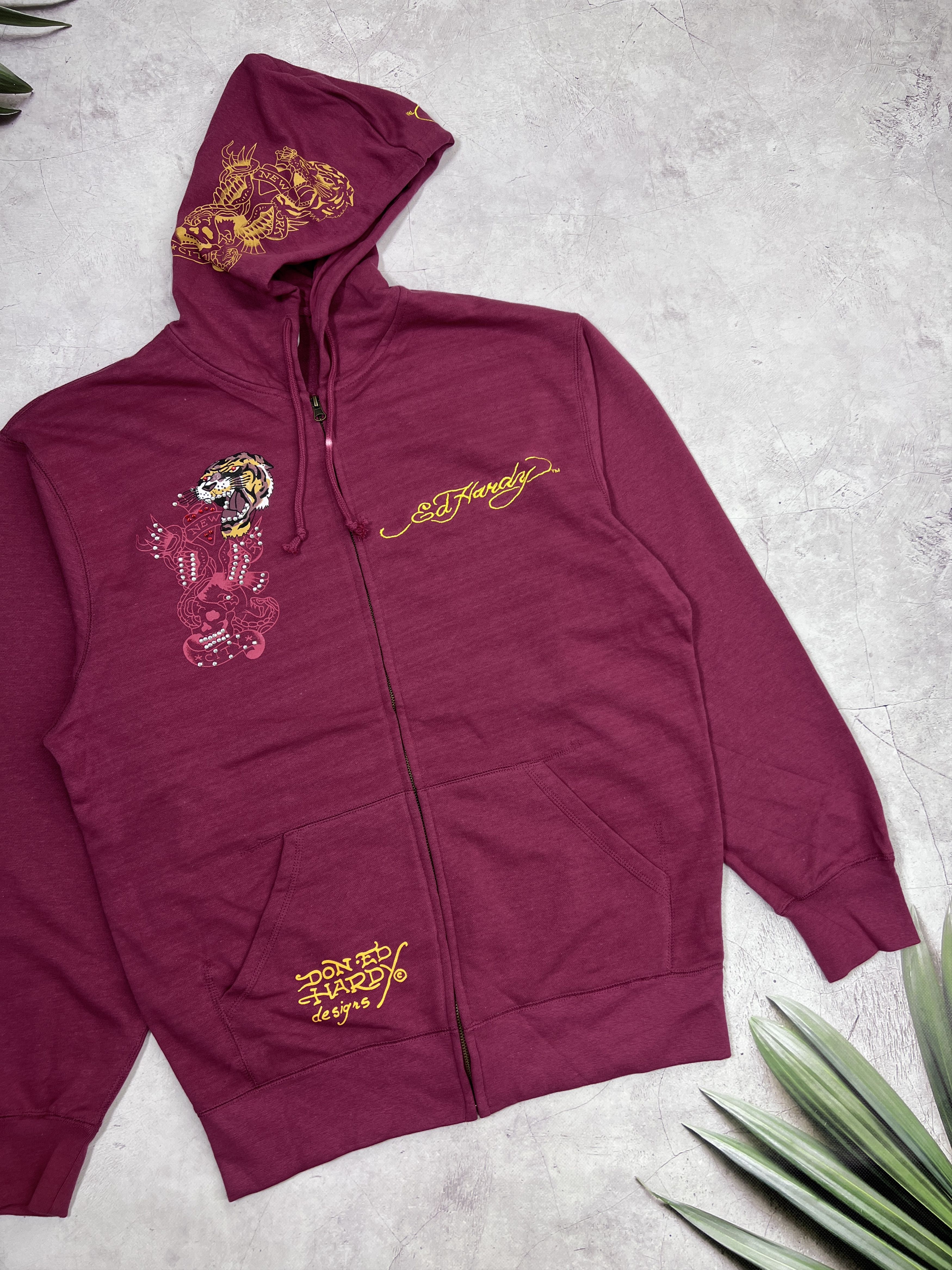 Ed Hardy Y2K Ed Hardy Zip Up Hoodie Christian Audigier Tiger & Skull Size US XL / EU 56 / 4 - 3 Thumbnail