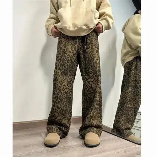 VIBE leopard print wide leg jeans Size US 32 / EU 48 - 6 Thumbnail