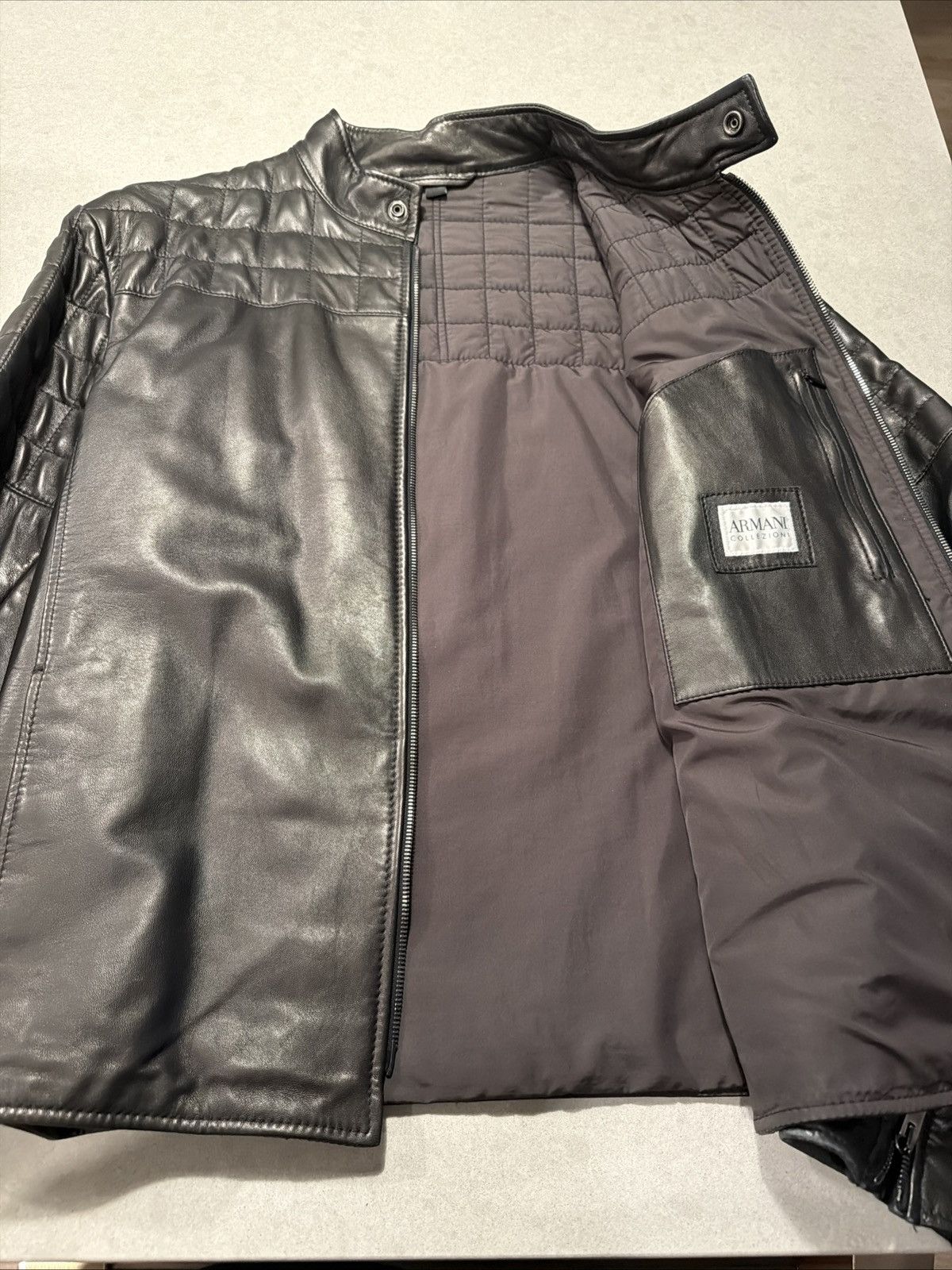 Armani Collezioni Armani Collezioni Men’s Leather Jacket Size 44 m Size US S / EU 44-46 / 1 - 3 Thumbnail